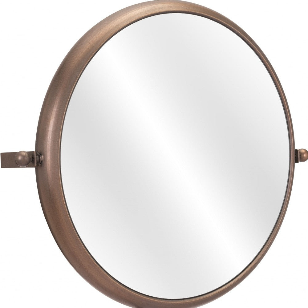 Industrial Gold Round Mirror-2