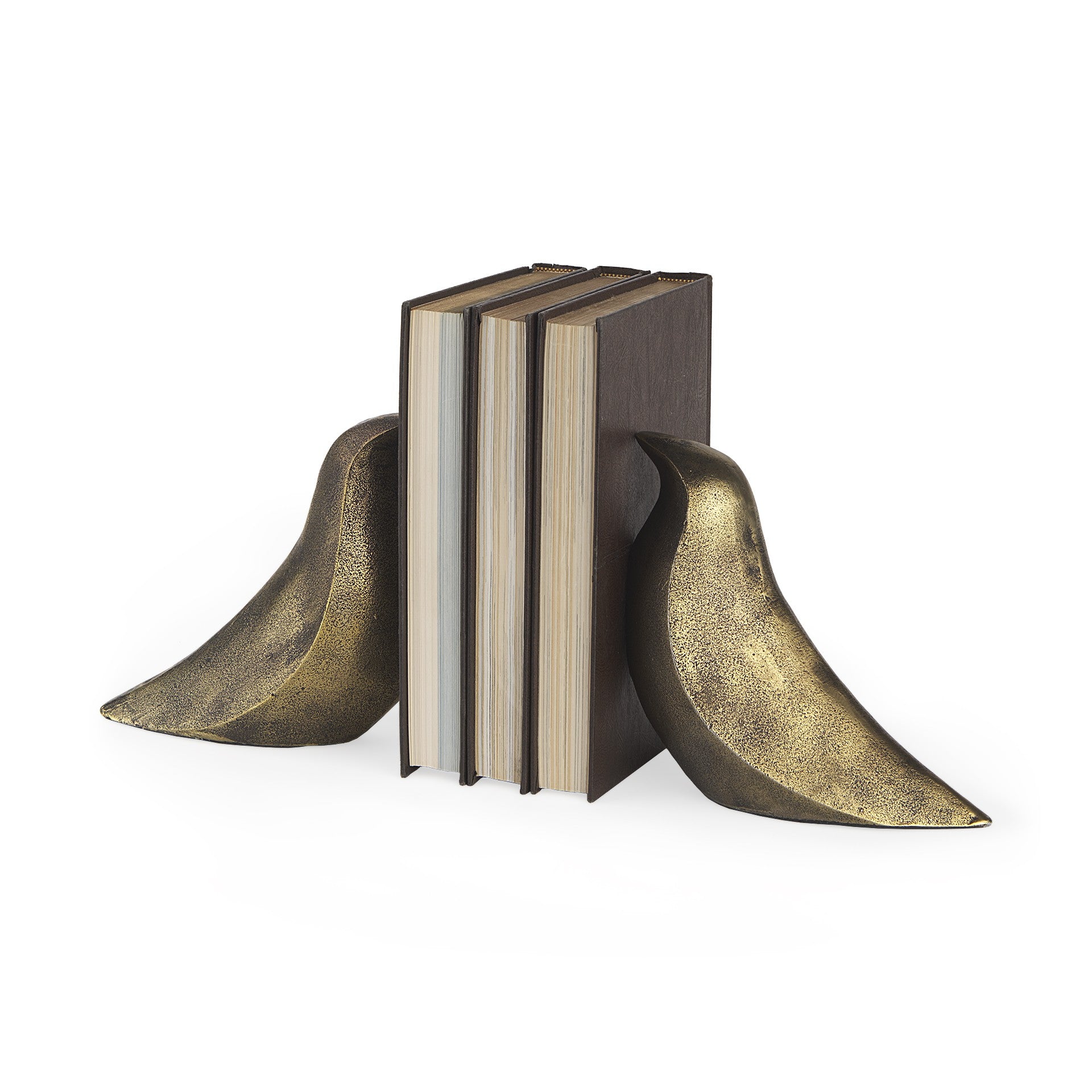 Rustic Antiqued Gold Dove Bookends-0