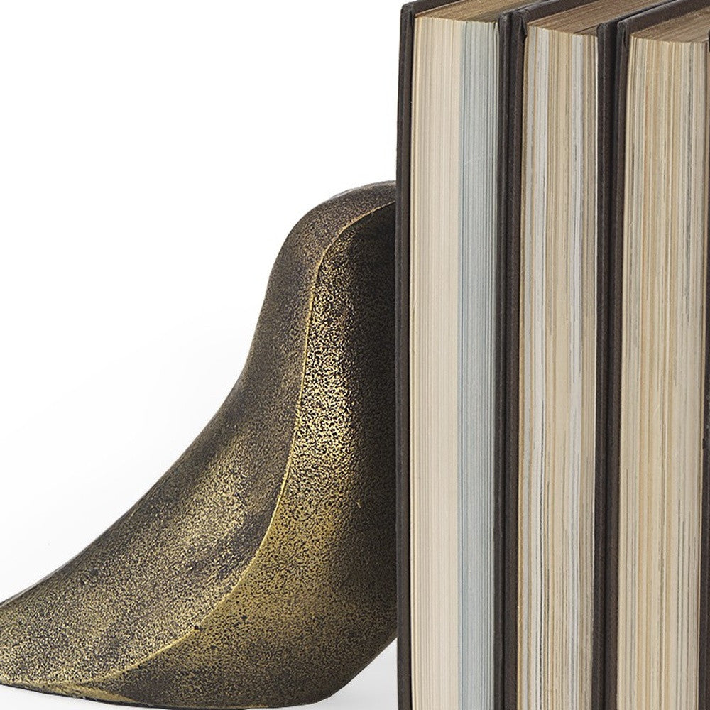 Rustic Antiqued Gold Dove Bookends-6