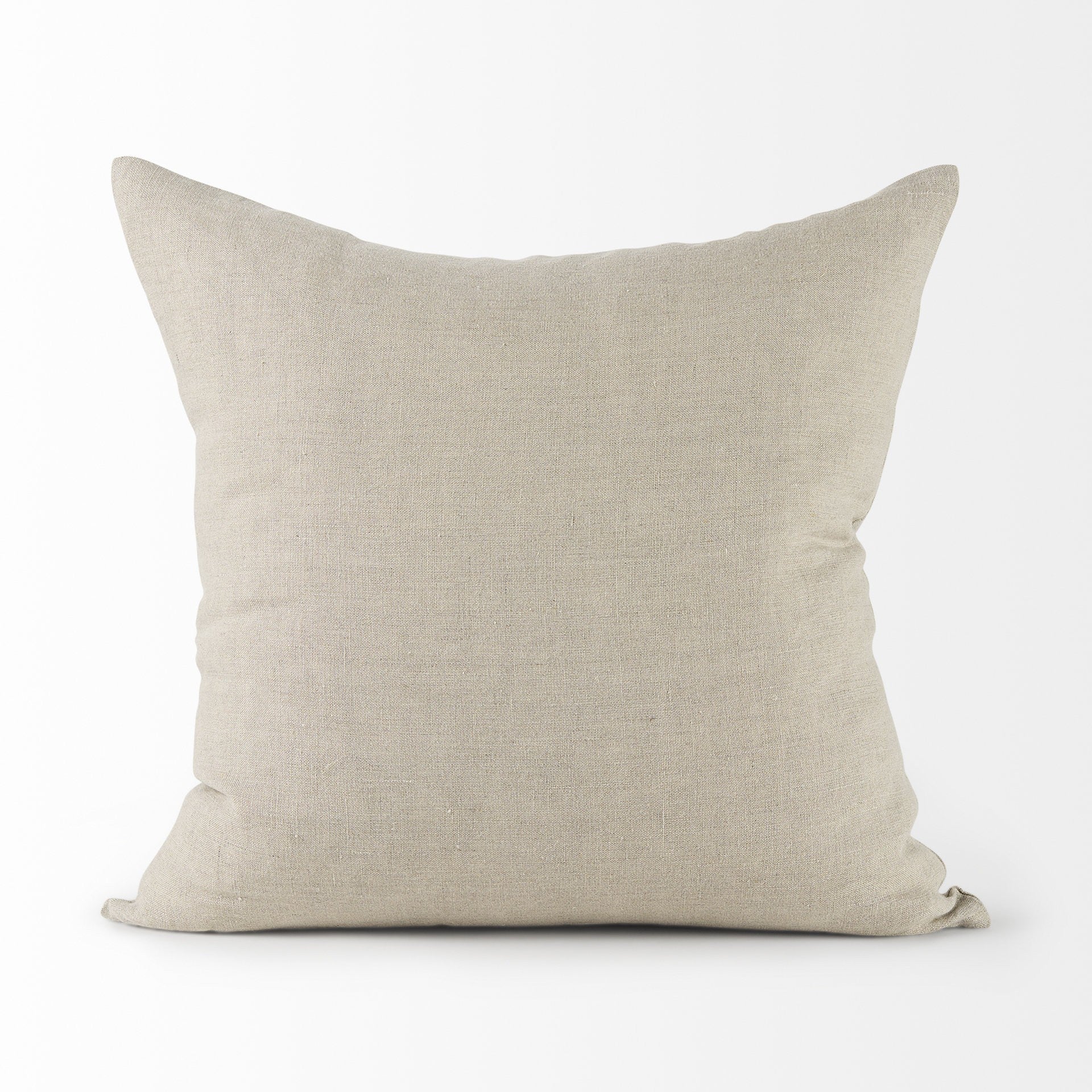 Canvas Beige And White Square Accent Pillow Cover-3