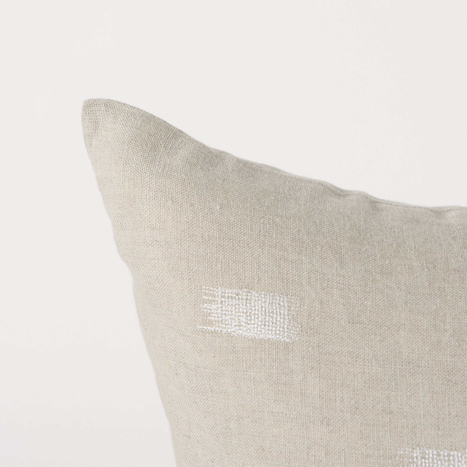 Canvas Beige And White Square Accent Pillow Cover-6