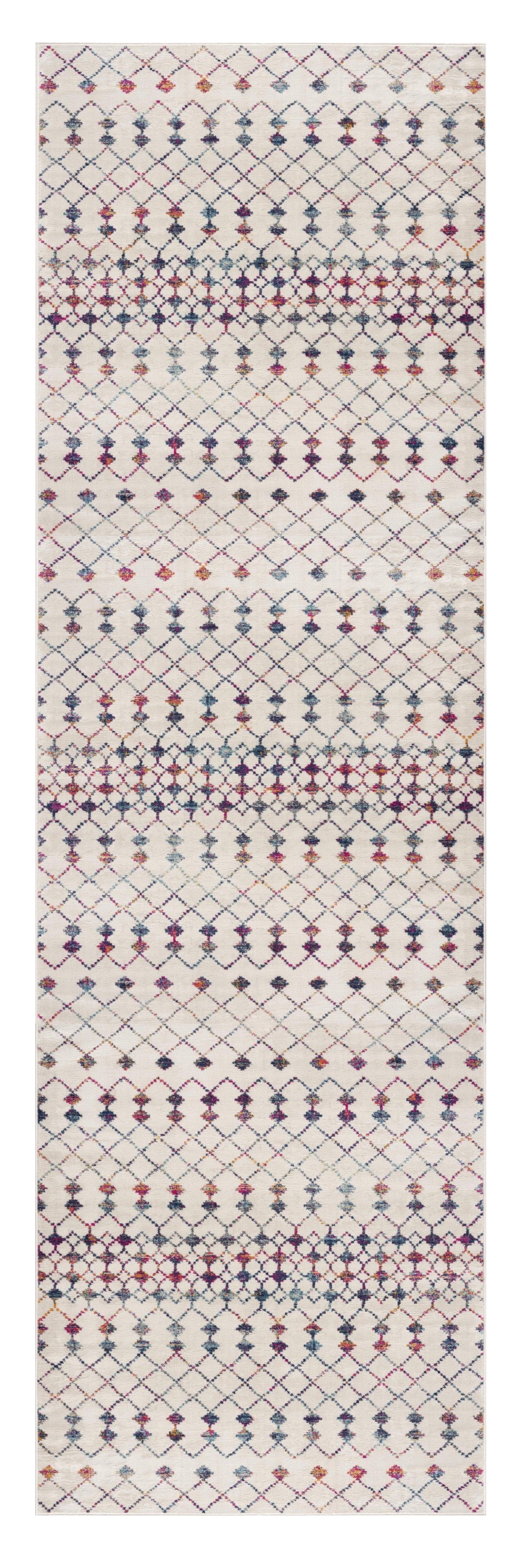 8' Cream Ikat Area Rug-1