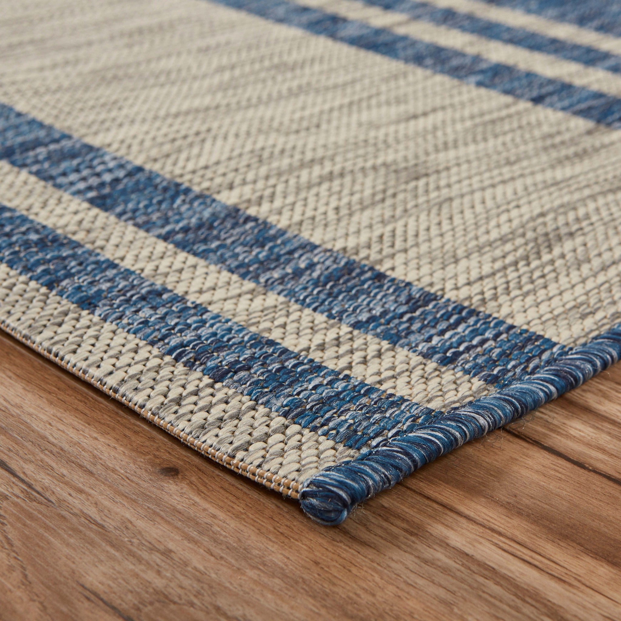 8' X 9' Blue And Gray Indoor Outdoor Area Rug-3