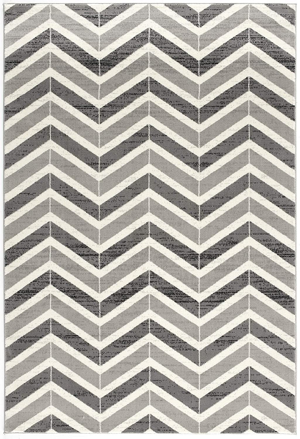 10' Gray Chevron Power Loom Runner Rug-1