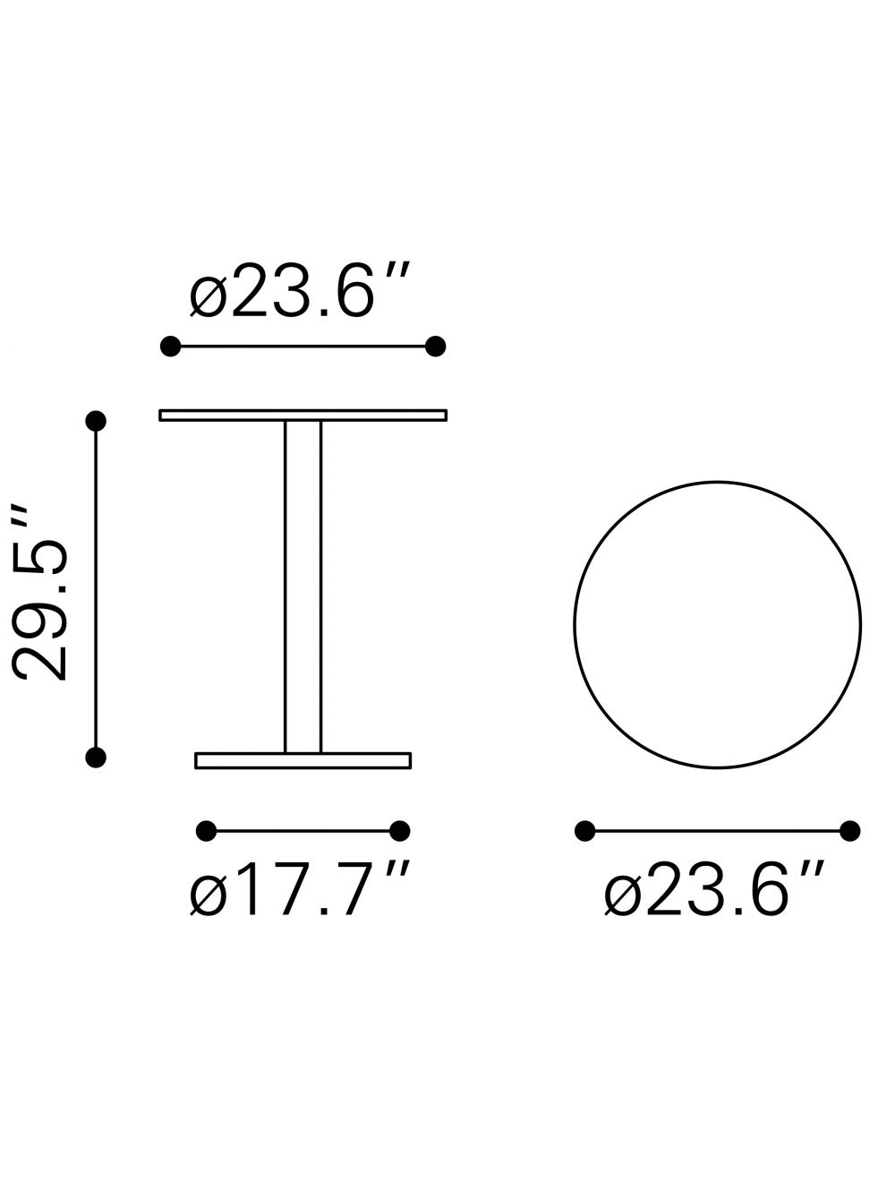 24" Black And Brown Round End Table-2