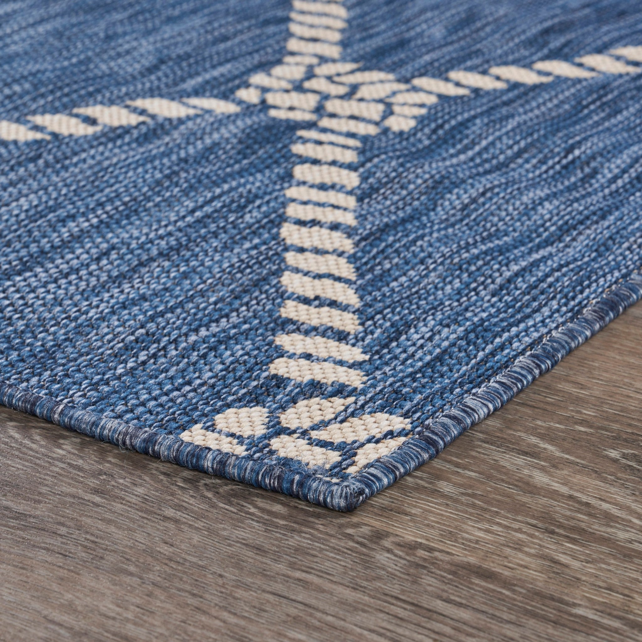 3' X 5' Blue And Gray Indoor Outdoor Area Rug-2