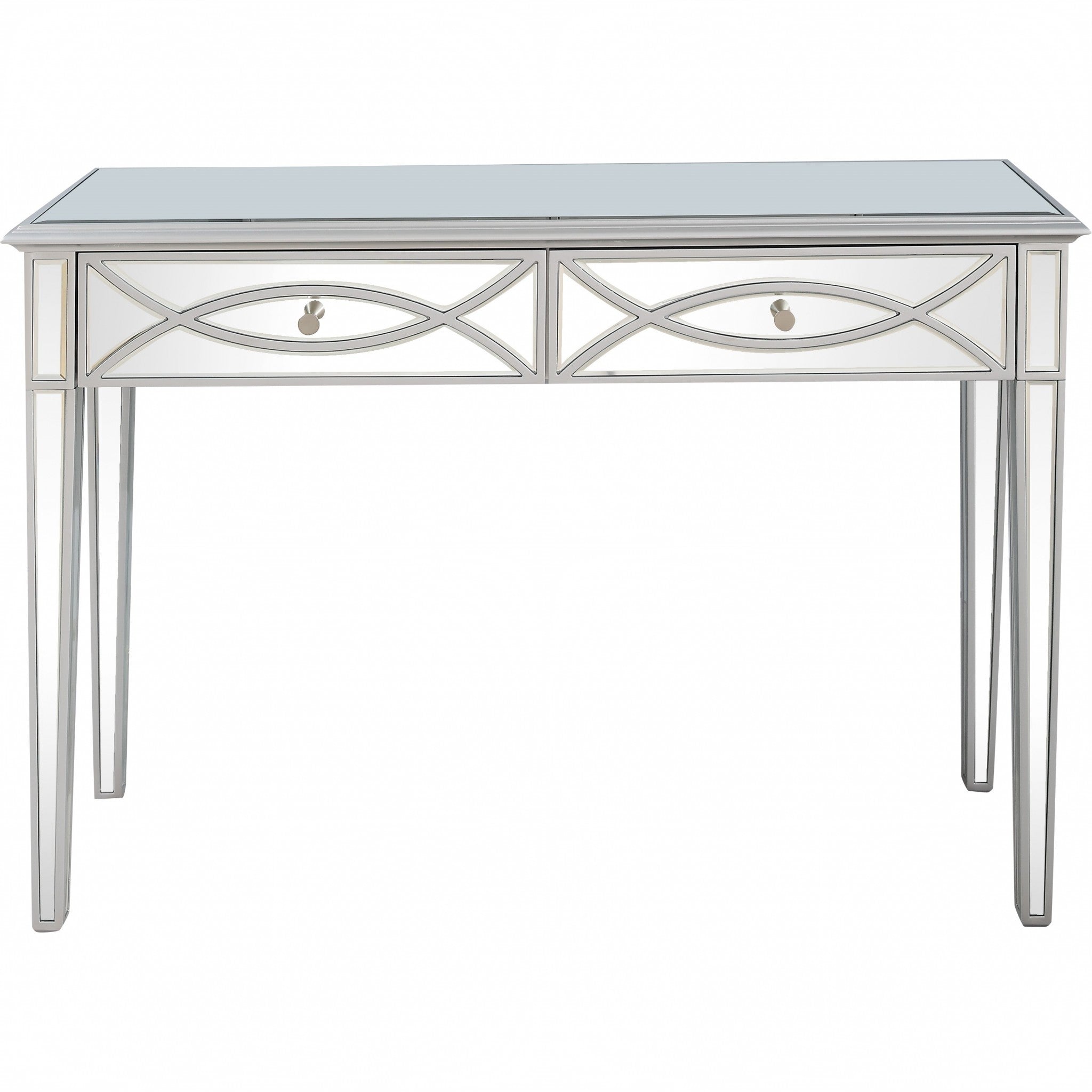 Silver Glass Mirror Console Table-2