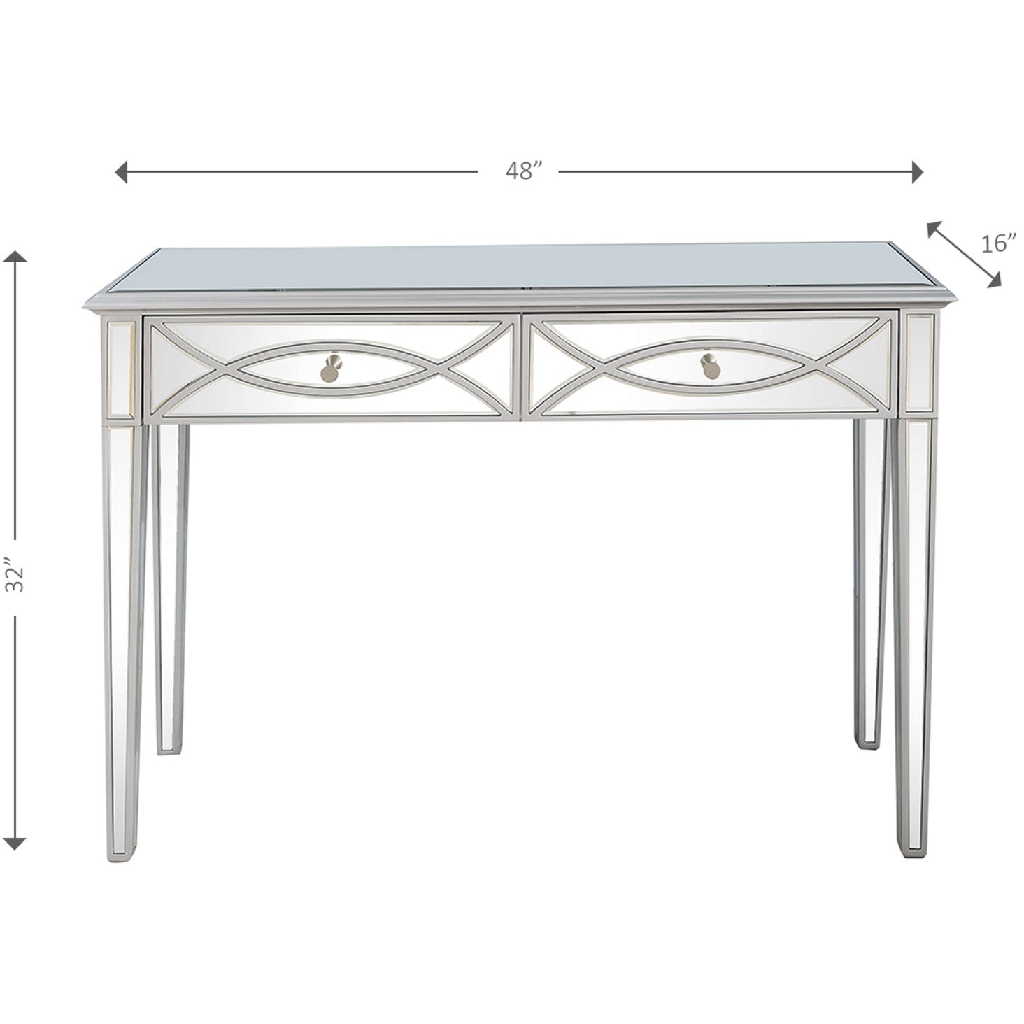 Silver Glass Mirror Console Table-8