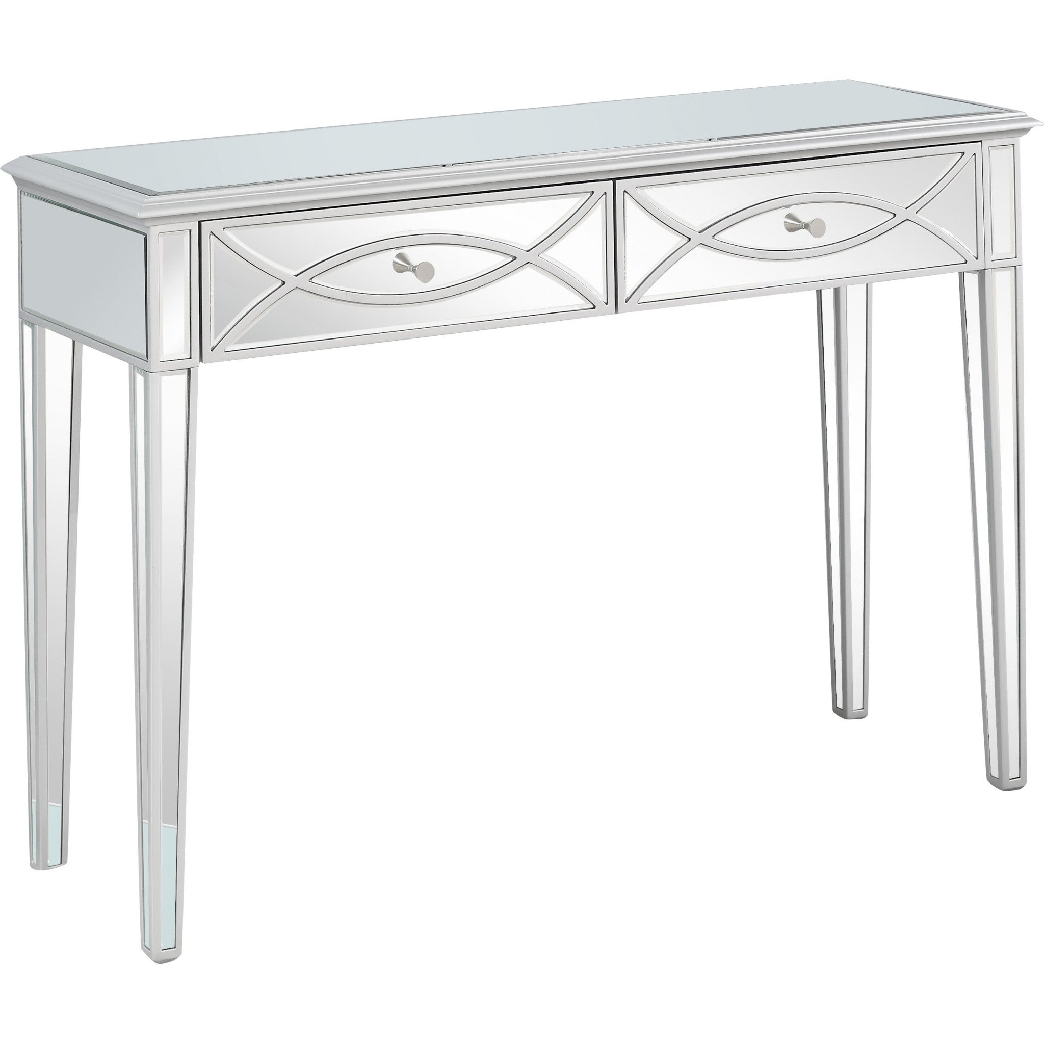 Silver Glass Mirror Console Table-0