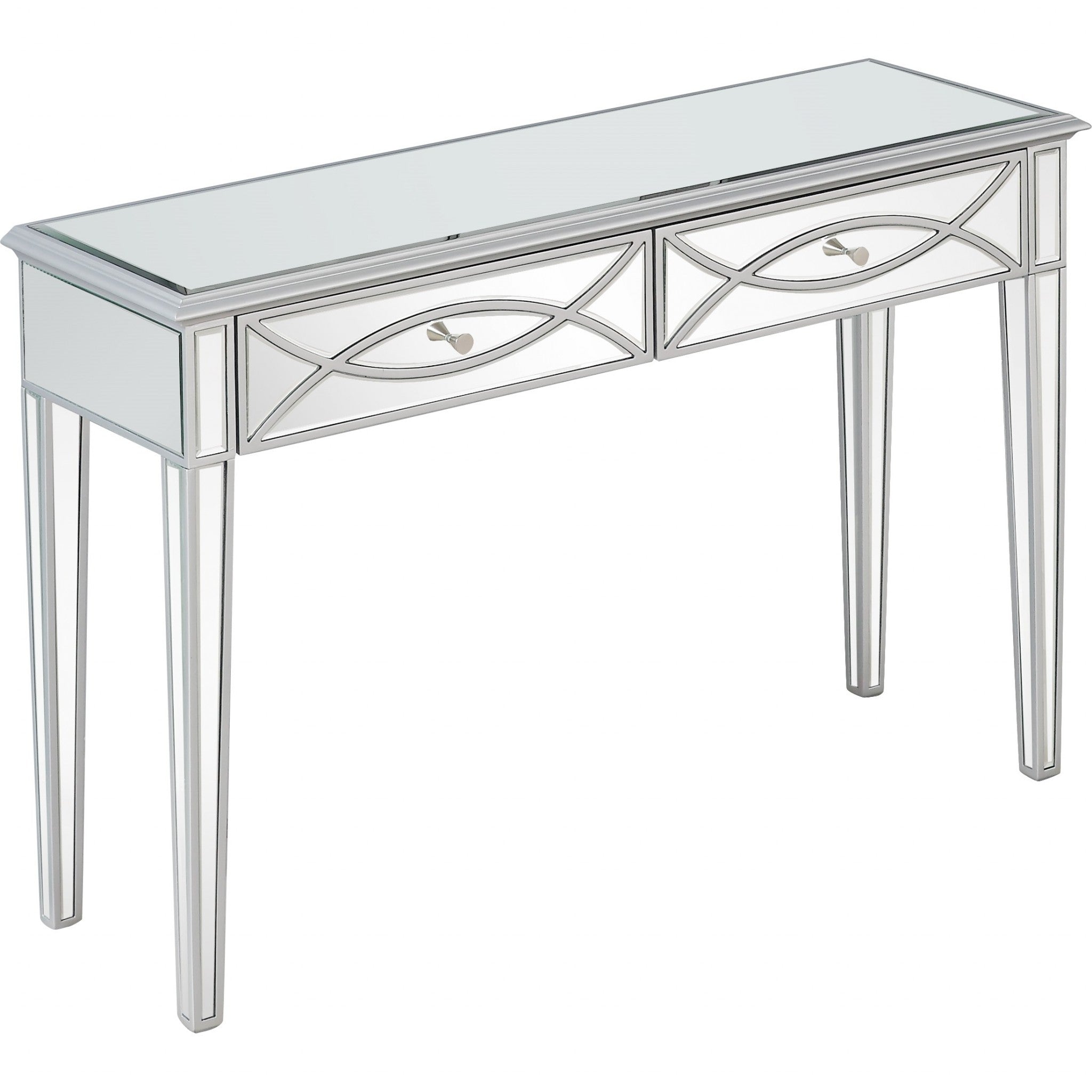 Silver Glass Mirror Console Table-1