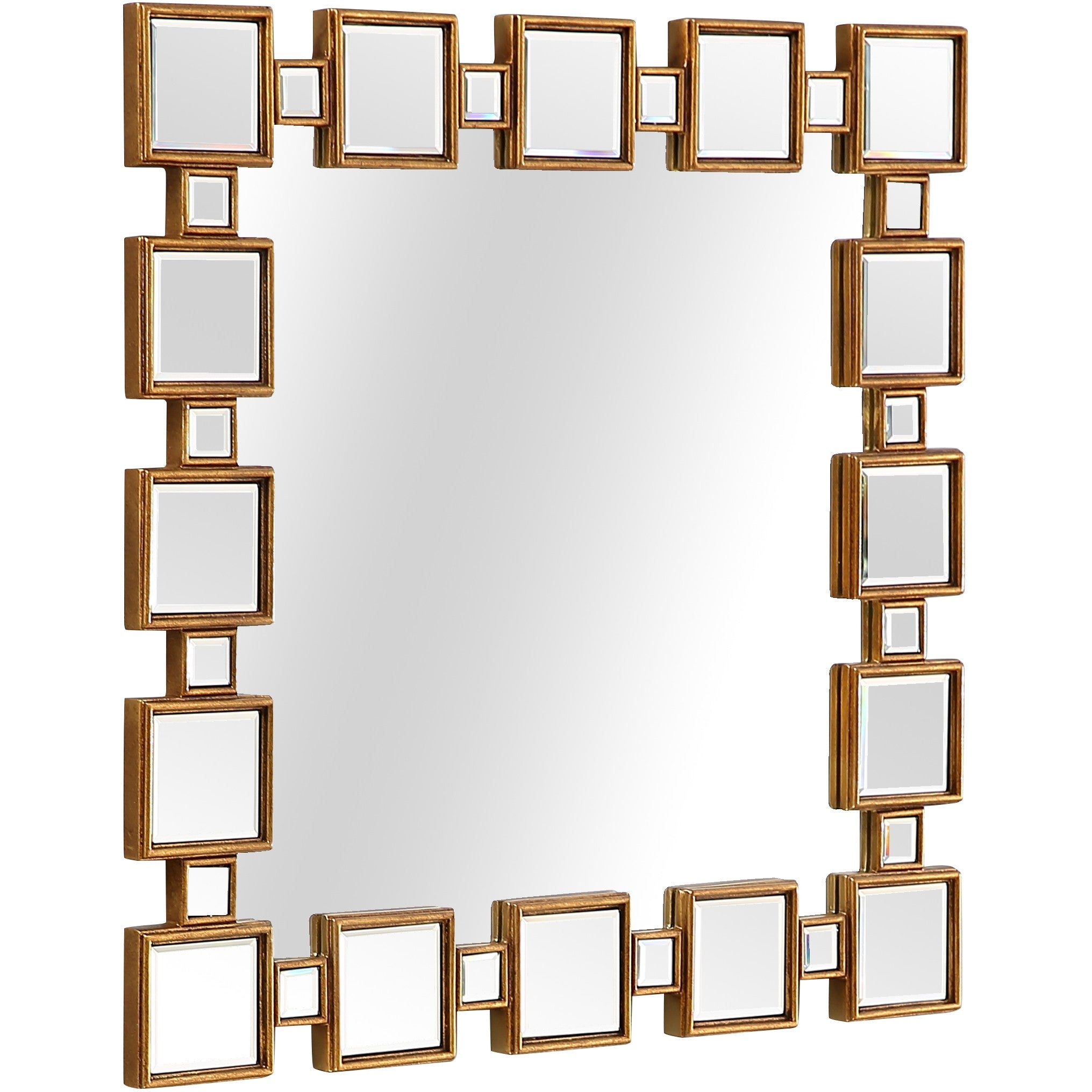 Square Reflective Mirror and Console Table-4