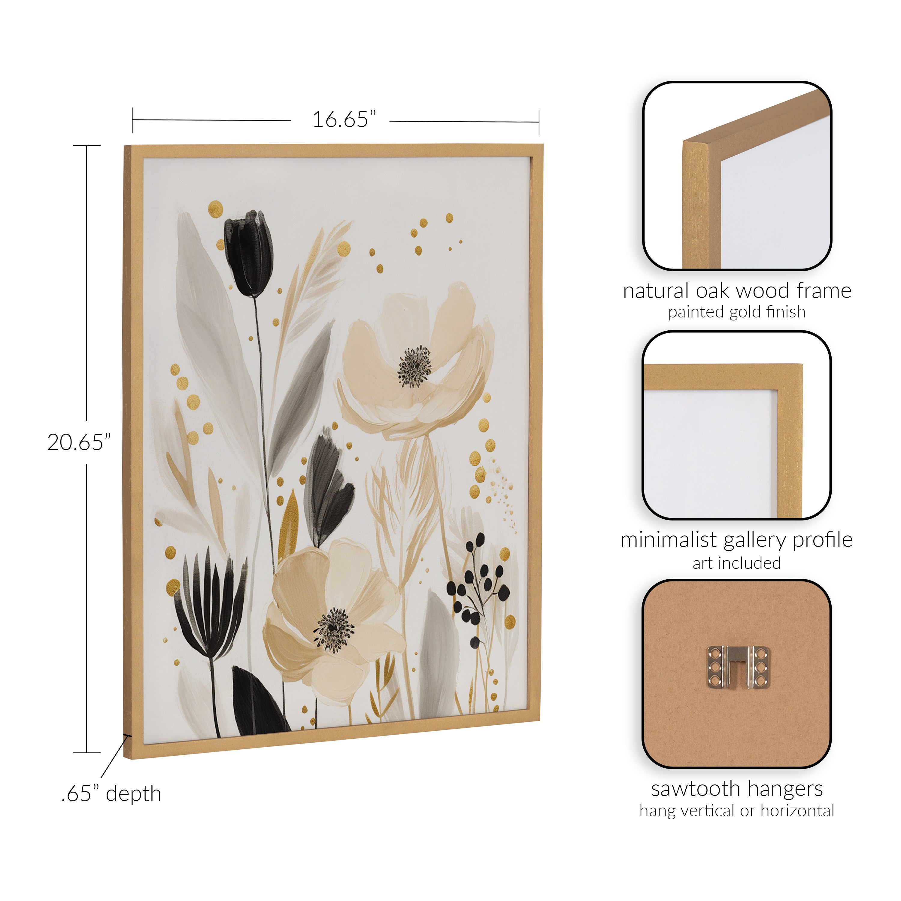 Gallery Modern Muted Cottage Floral Abstract Print by The Creative Bunch Studio