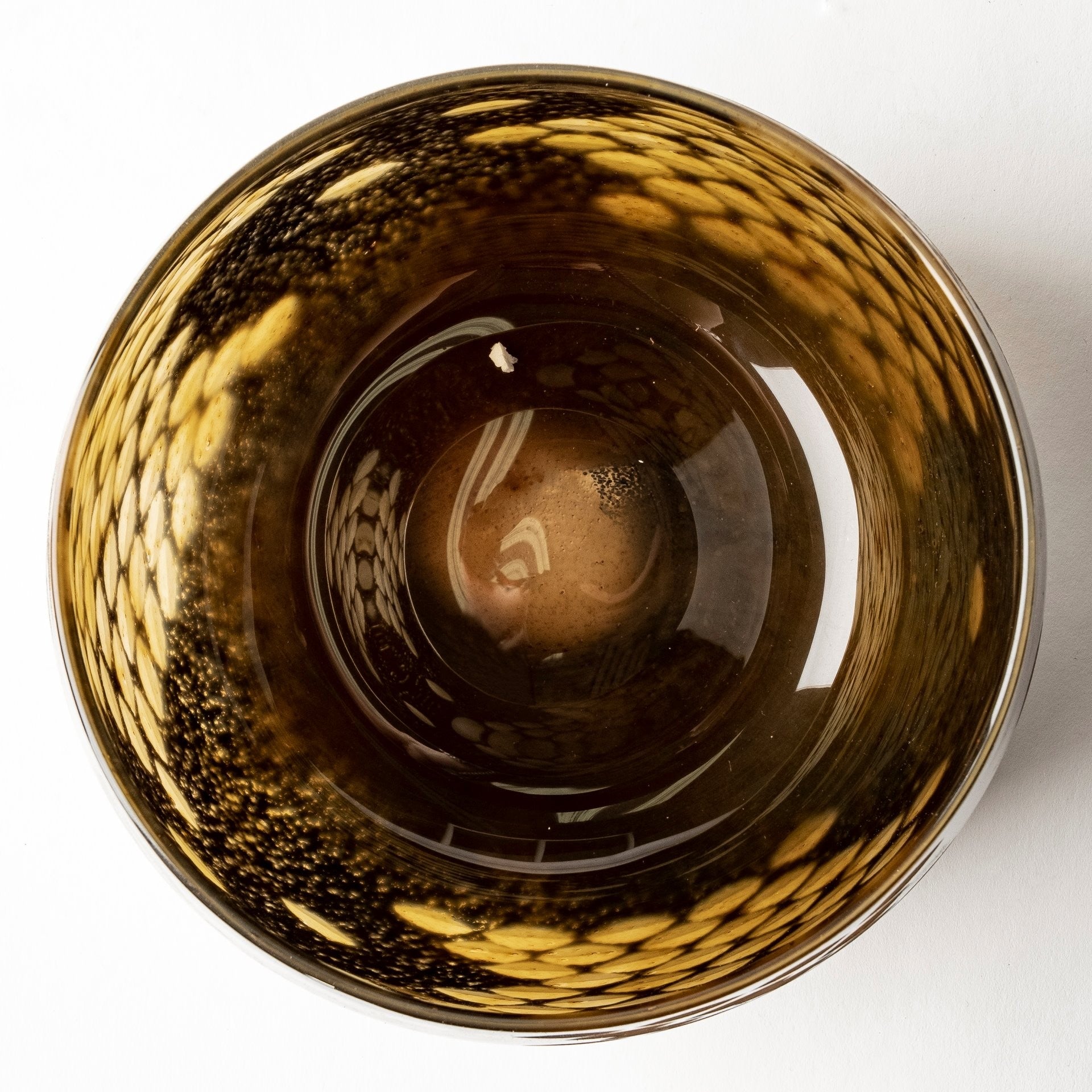 8" Black and Gold Artisan Bubble Glass Vase-6