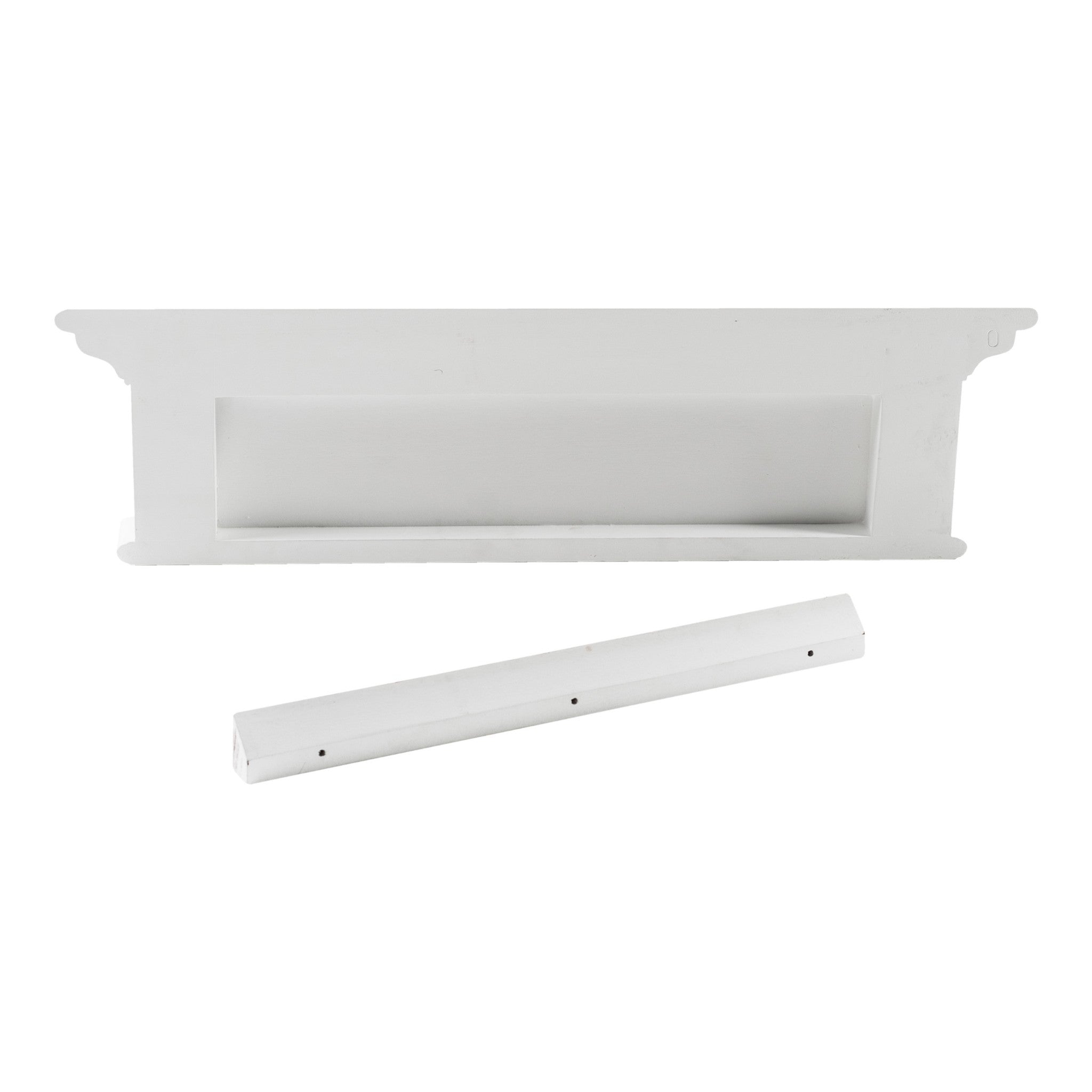 28" Classic White Wood Four Hook Hanging Coat Rack-4