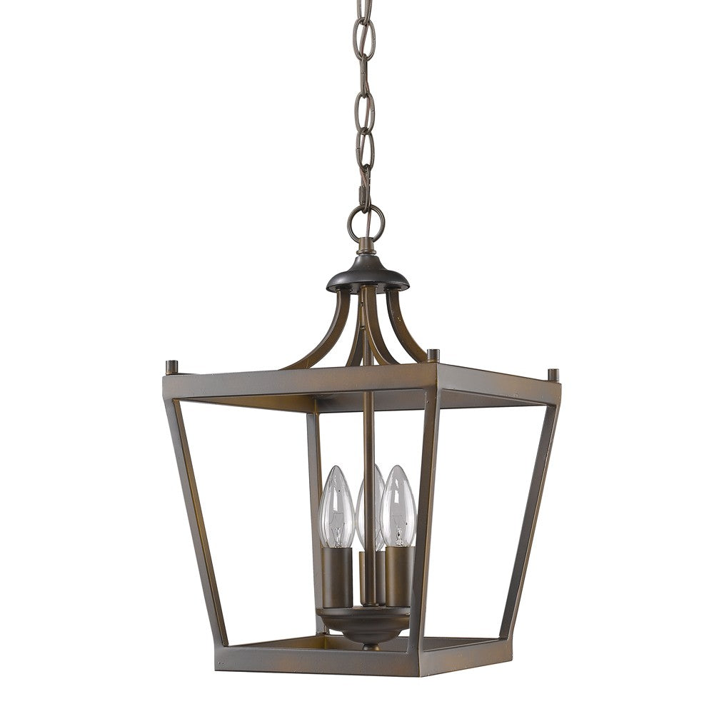 Vintage Brown Metal Tapered Hanging Light-0