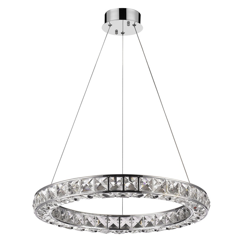 Silver Faux Crystal Bling Ring LED Hanging Light-0