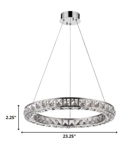 Silver Faux Crystal Bling Ring LED Hanging Light-4