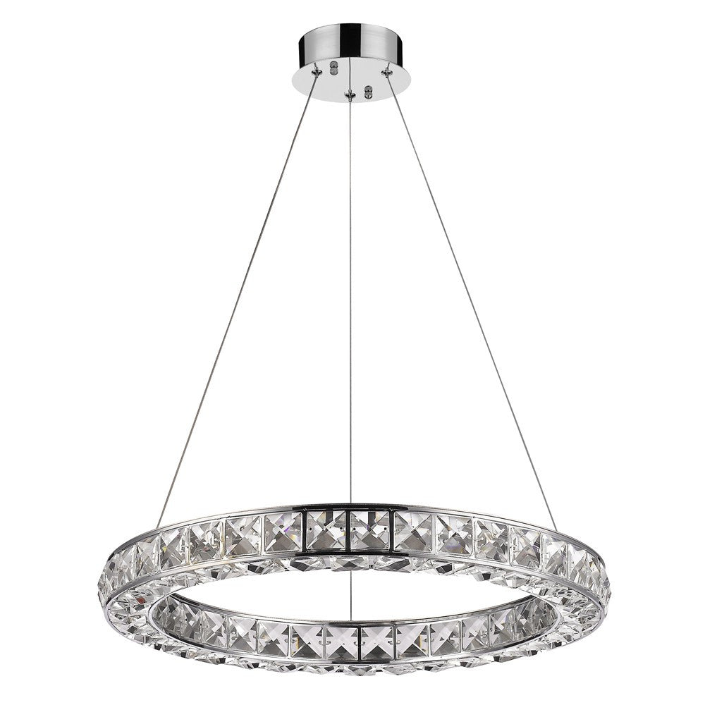 Silver Faux Crystal Bling Ring LED Hanging Light-1