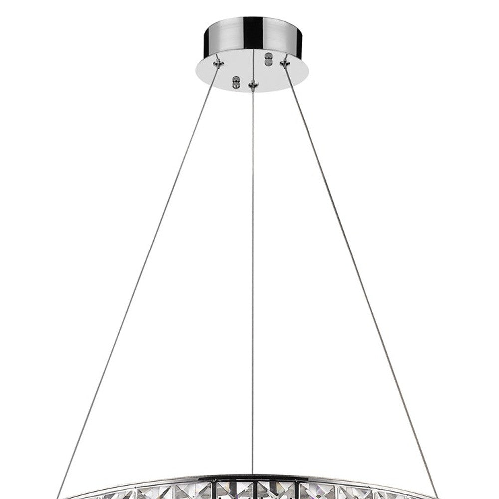 Silver Faux Crystal Bling Ring LED Hanging Light-2