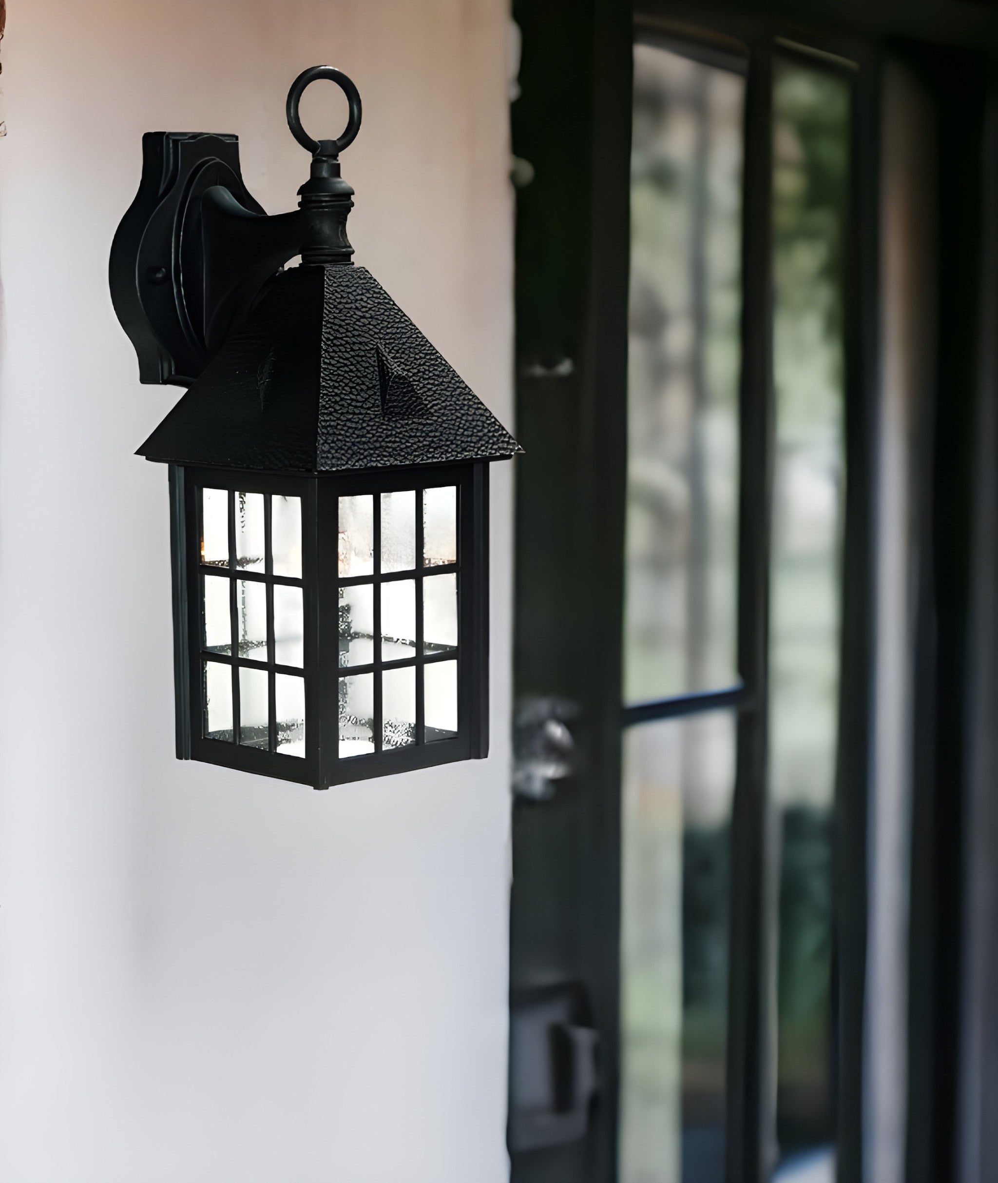 Matte Black House Shaped Wall Light-1