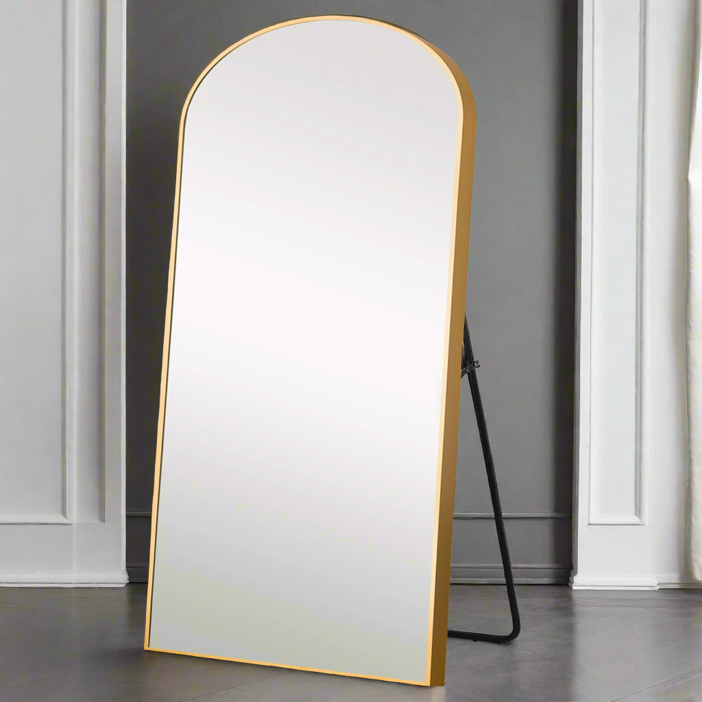 Gold Arched Full-length Standing Mirror