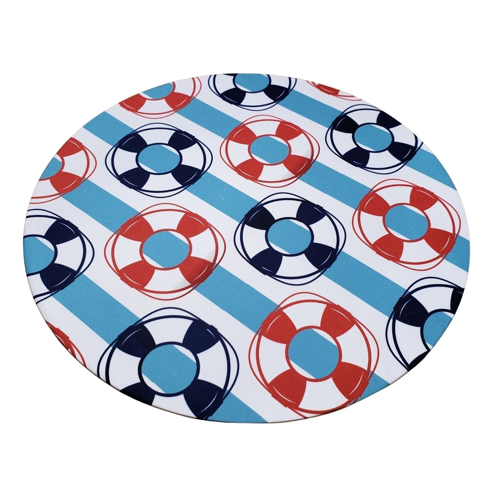 Set of 4 Round Placemats Covers Nautical Blue 14 Dia inch-2