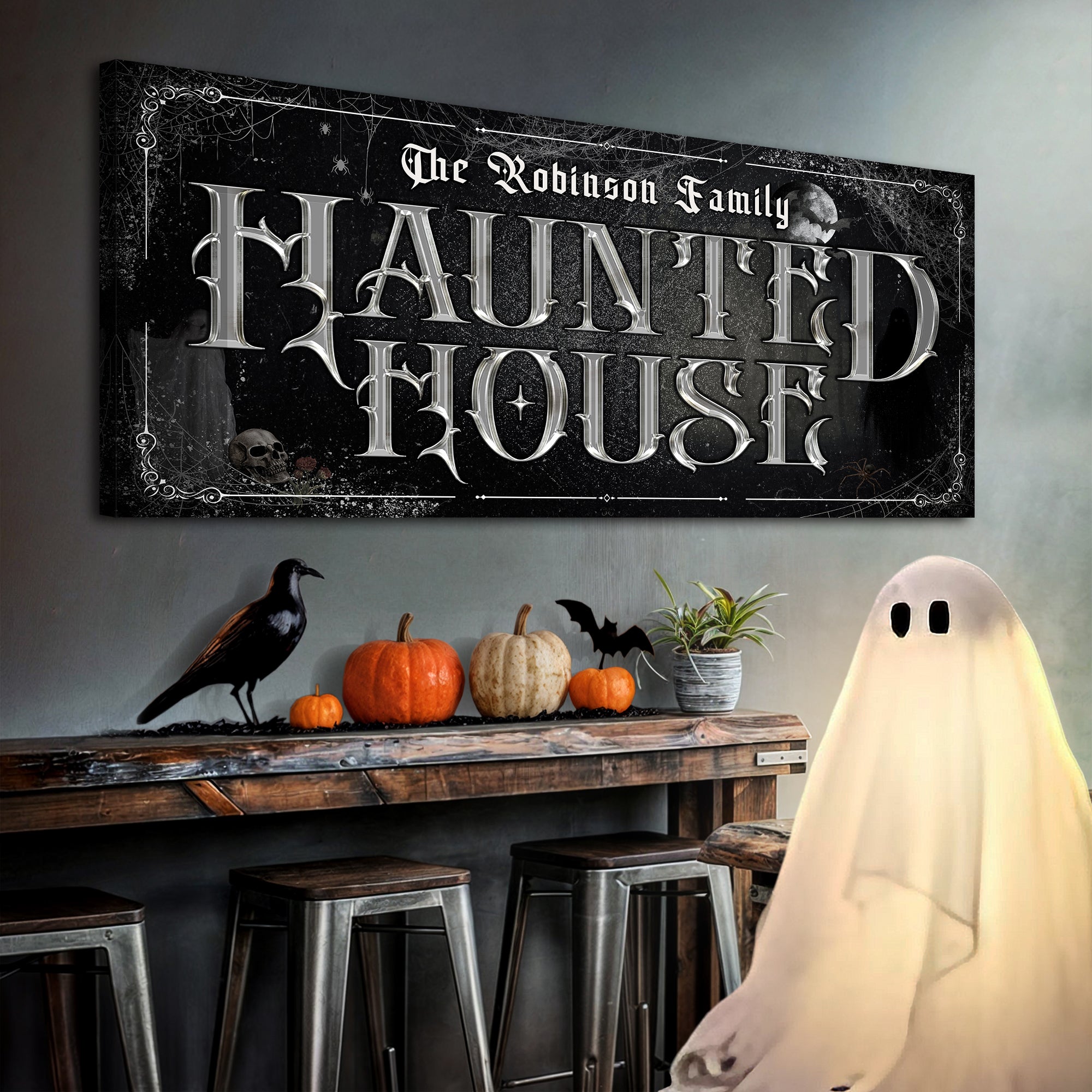 Personalized Haunted House Halloween Sign III