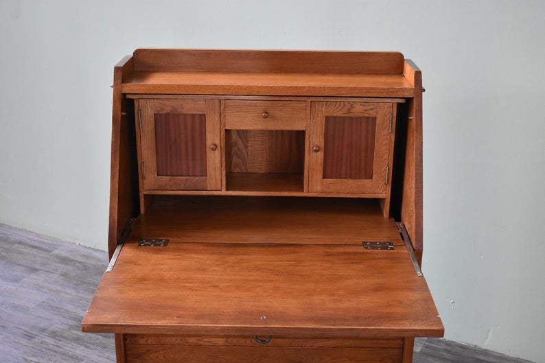 Mission Solid Oak Secretary Desk - Michaels Cherry