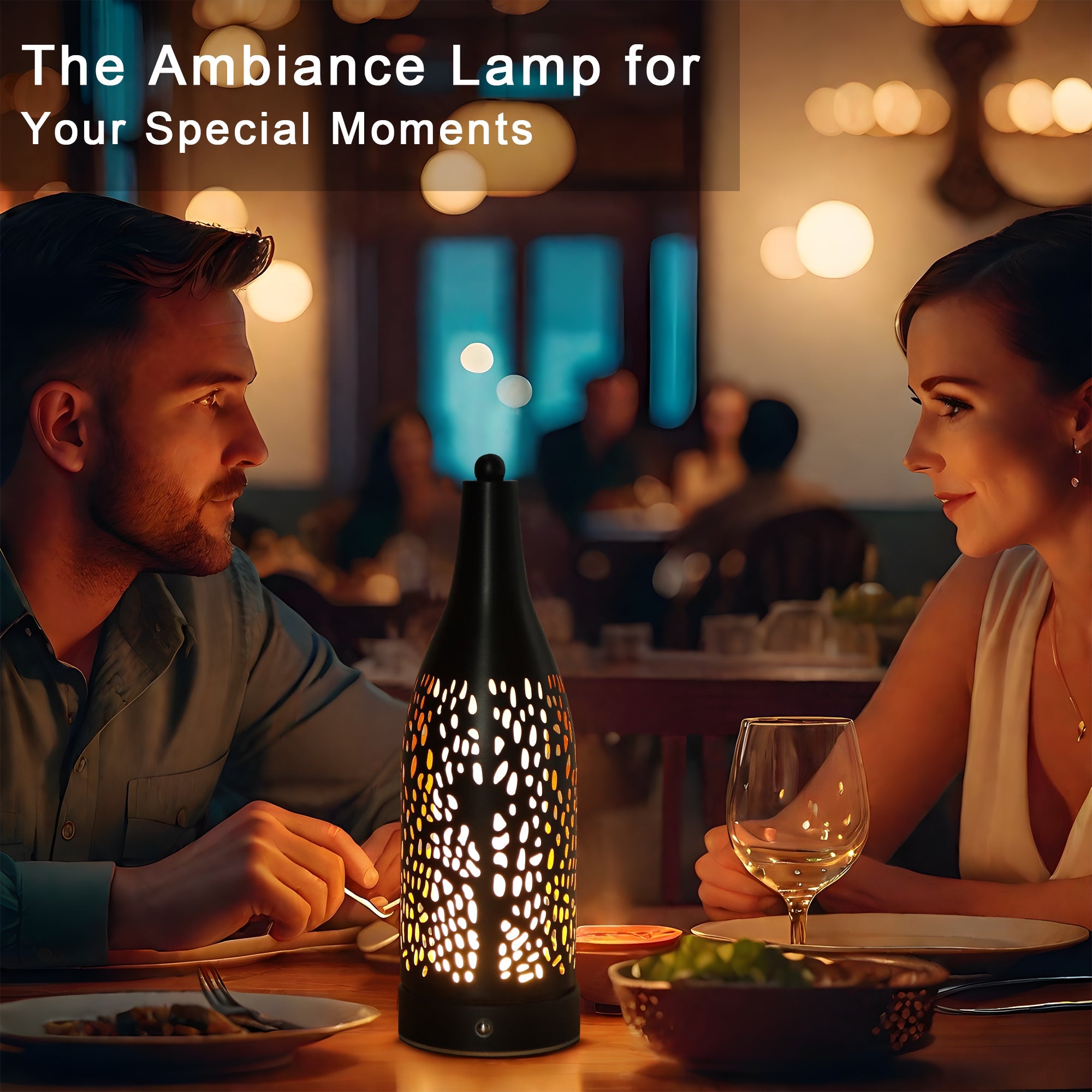 Cordless Table Lamp: 4000mAh Rechargeable, 3-Step Touch Dimmable (Cozy Lights)-2