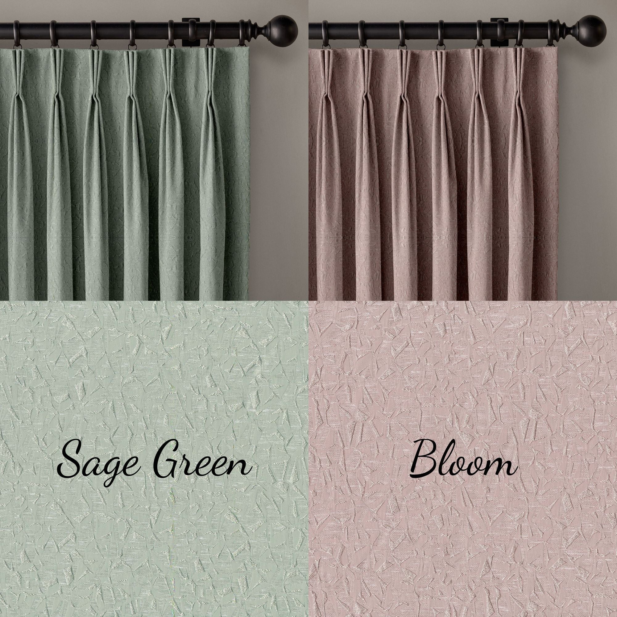 Textured Weave Pinch Pleated Curtains | Standard & Made to Measure Sizes | Blackout or Light Filtering Liner Options-2