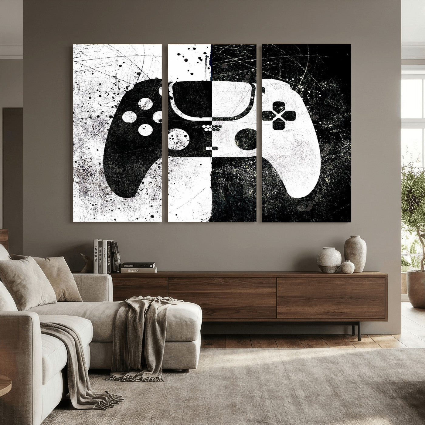 Abstract Gaming Controller Wall Art Canvas Print