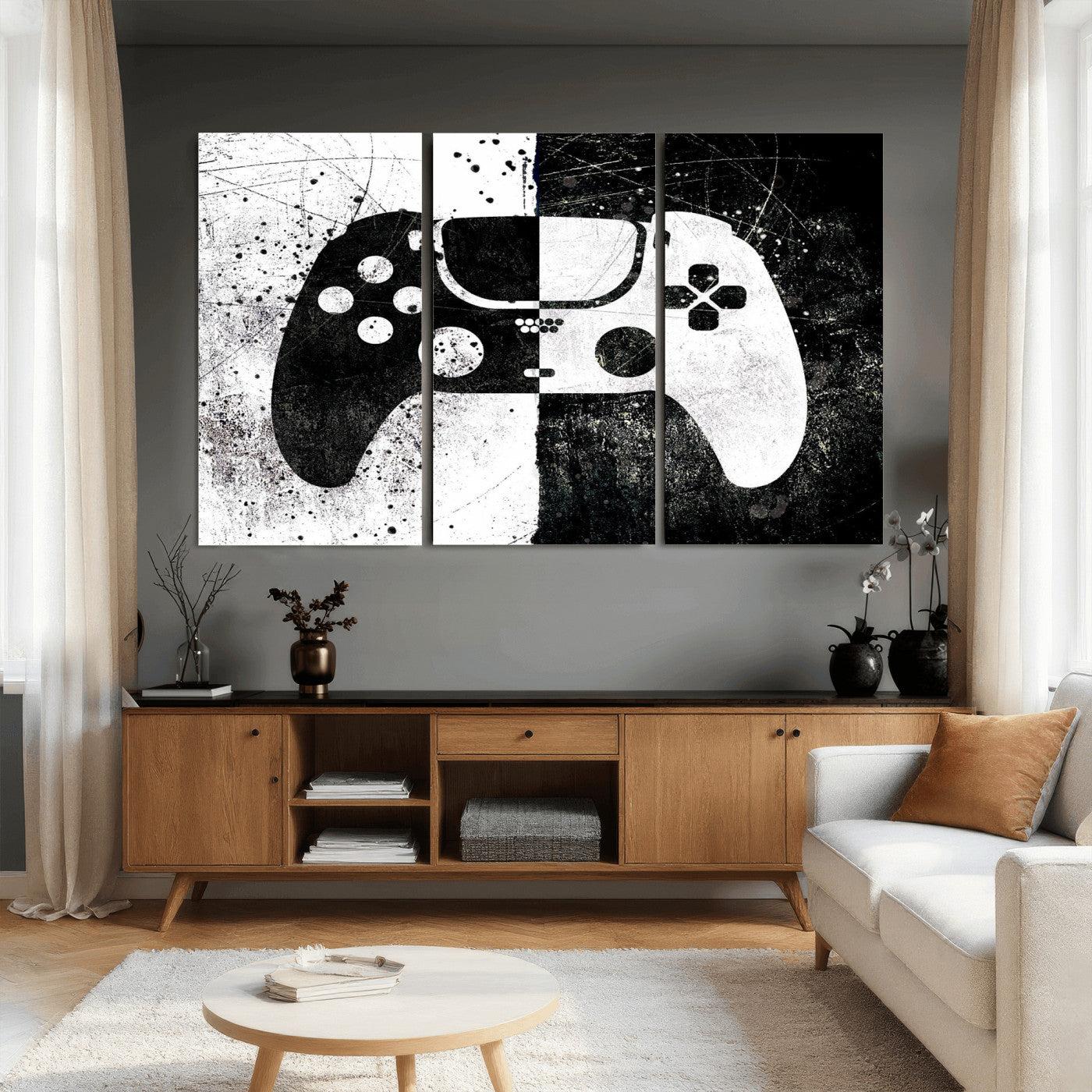 Abstract Gaming Controller Wall Art Canvas Print