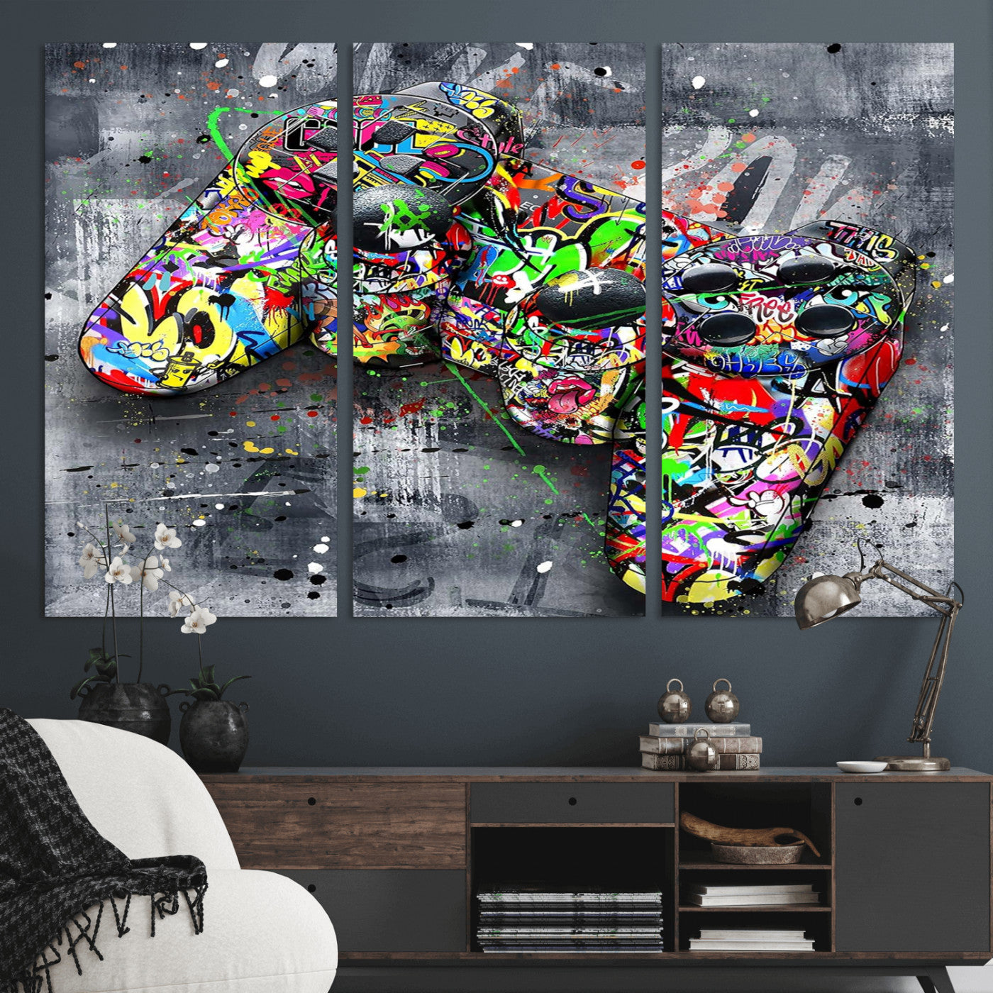 Graffiti Gaming Canvas Wall Art For Bedroom - Gaming Wall