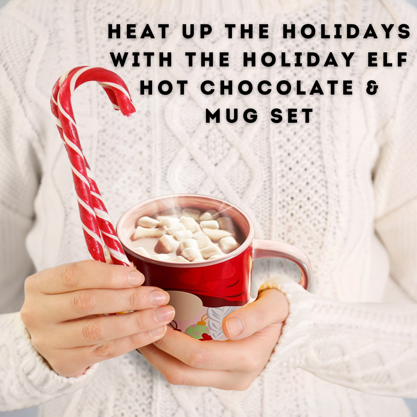 Mug With Hot Cocoa Mix & Marshmallows - Delicious Double Hot Chocolate Mix Filled with Marshmallow - Kids Fun Gift Holiday Santa Elves Christmas, Ceramic Childrens Eggnog Festive Gifts, Red Elf Mug-3