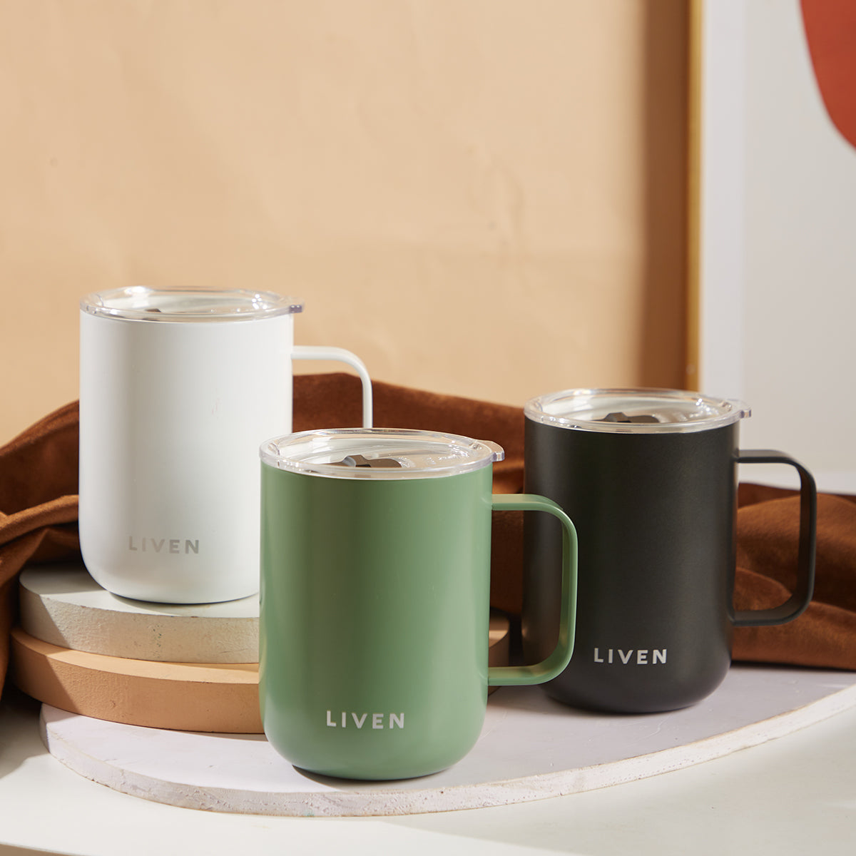 Liven Glow™ Ceramic-Coated  Stainless Steel Camp Mug 16 oz-3