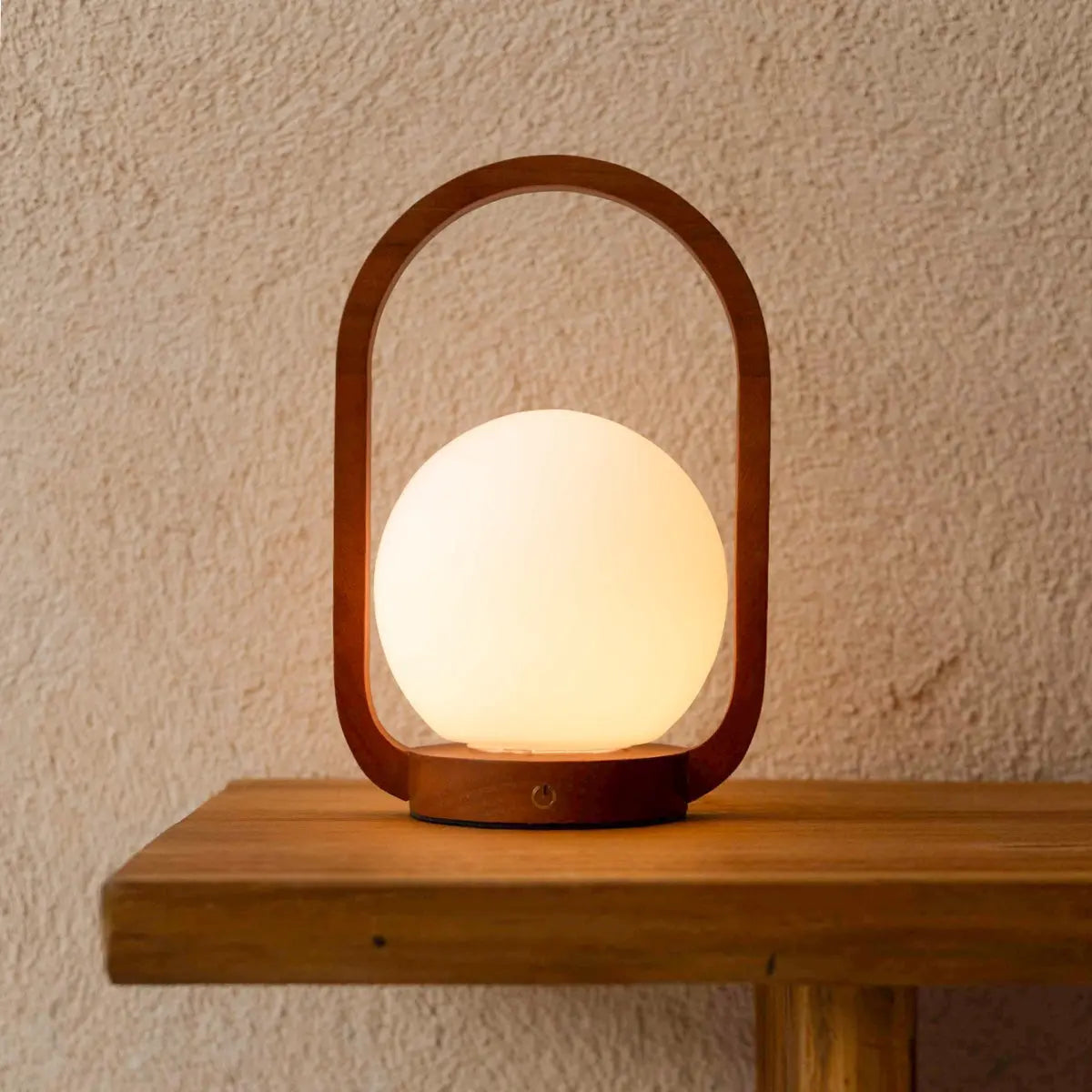 Skye Chestnut Brown Wooden Cordless Lamp | Rechargeable & Dimmable-0