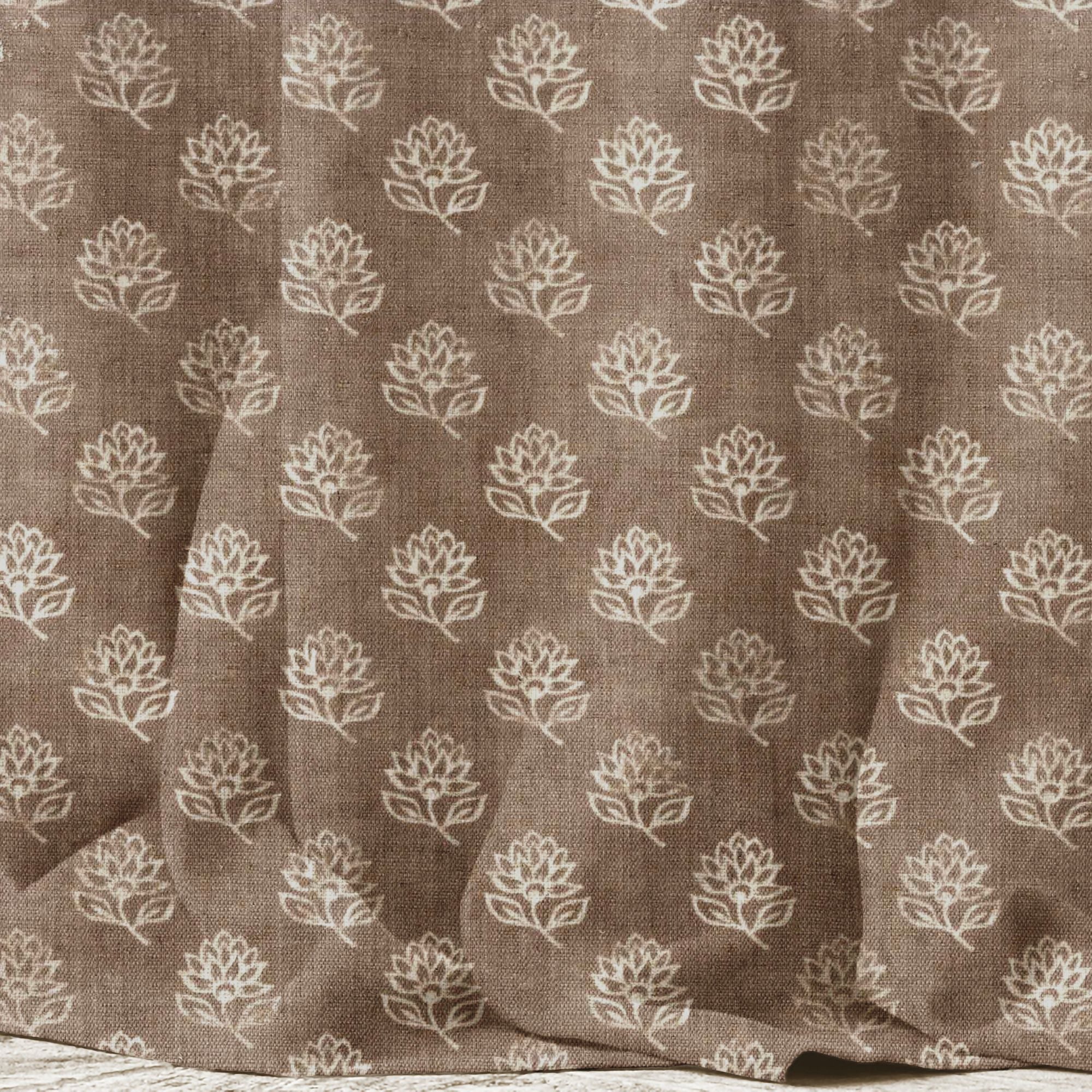 Premium Floral Linen Curtains with Lining | 300gsm Thick Fabric | Blackout/Light Filtering Options |  Euro, French, Pinch Pleats | Made to Measure Sizes | Single/Pair-1