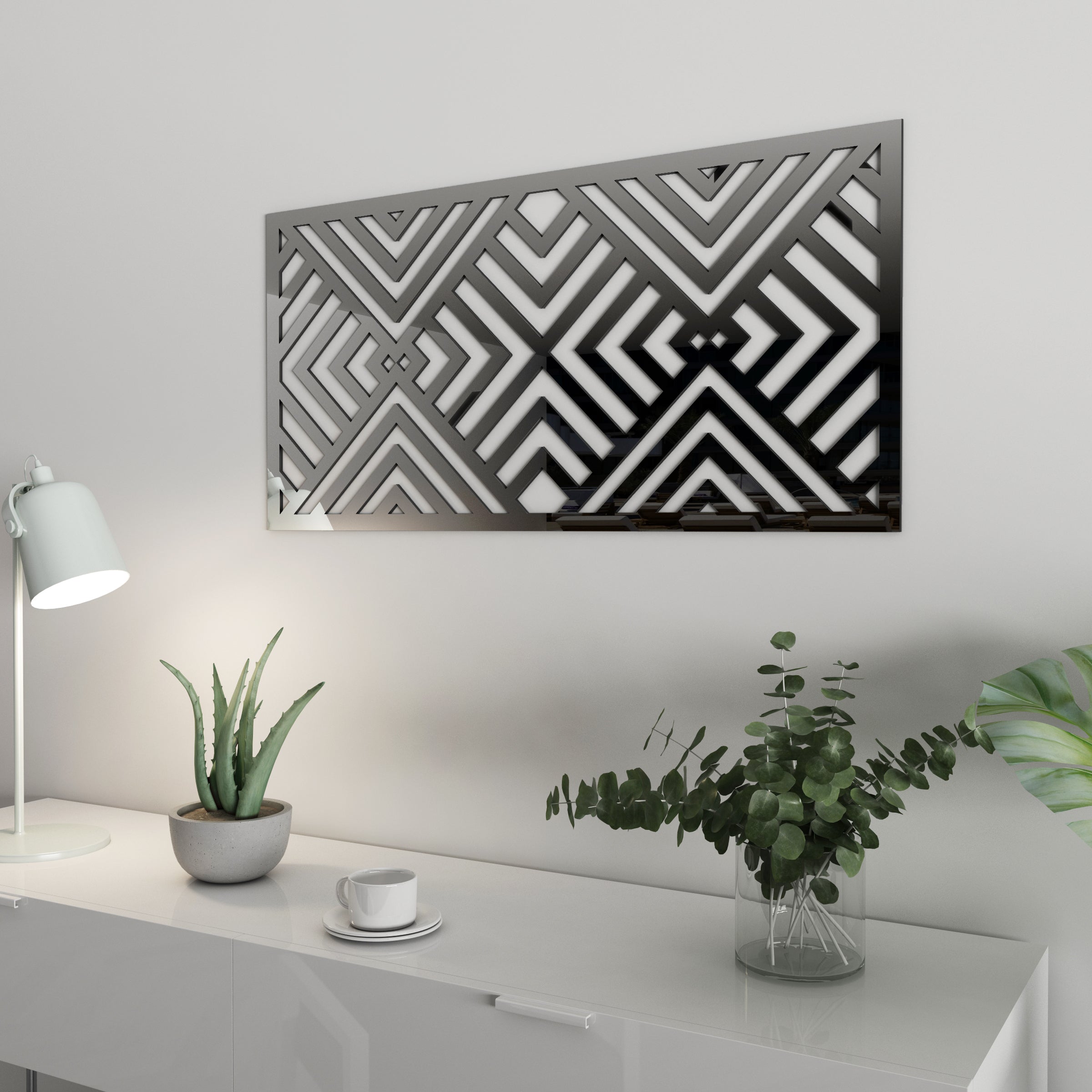 Panel Geometric Diagonal 3D Wall Art-1