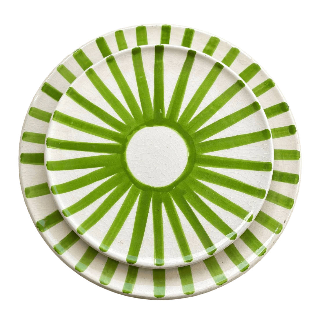 Light Green Sun Plate Set - Vibrant Dinnerware for Summer Dining-4