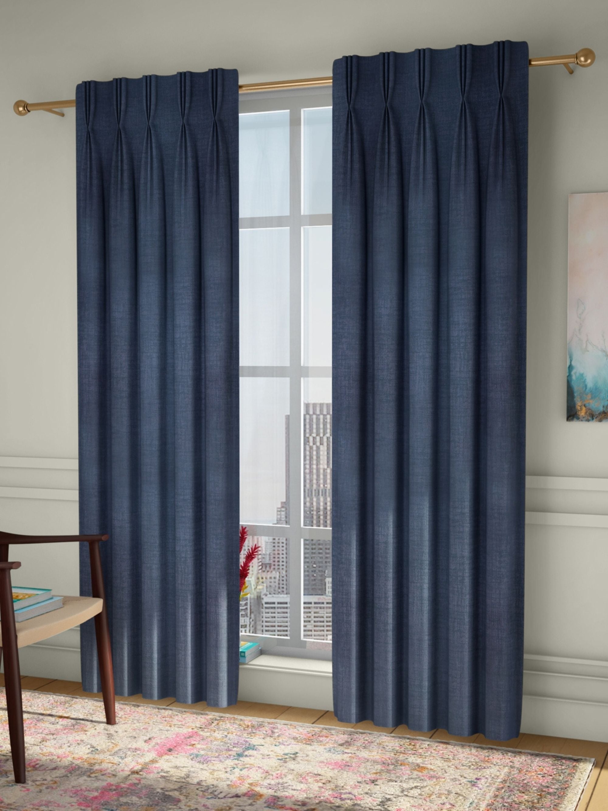 GOTS Certified Organic Cotton Linen Curtains - Triple Pinch Pleat, Blackout/Light Filtering Options | TheOrganicHabitat.com-1