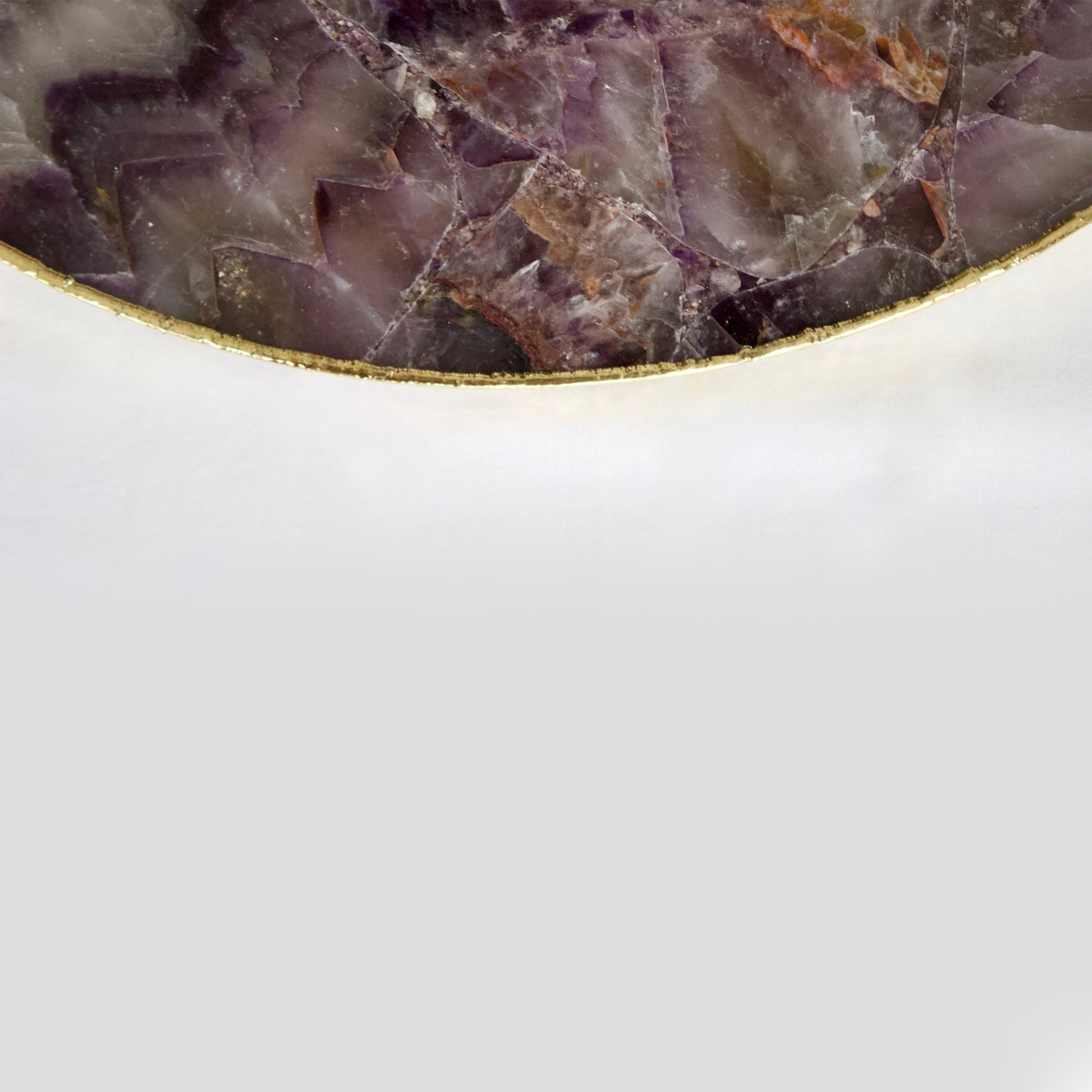 Amethyst Agate Serving Tray With Brass Handles | Circular-3