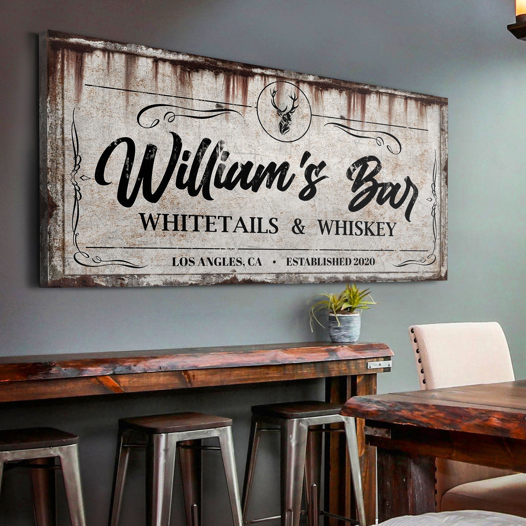 Whitetails and Whiskey Sign