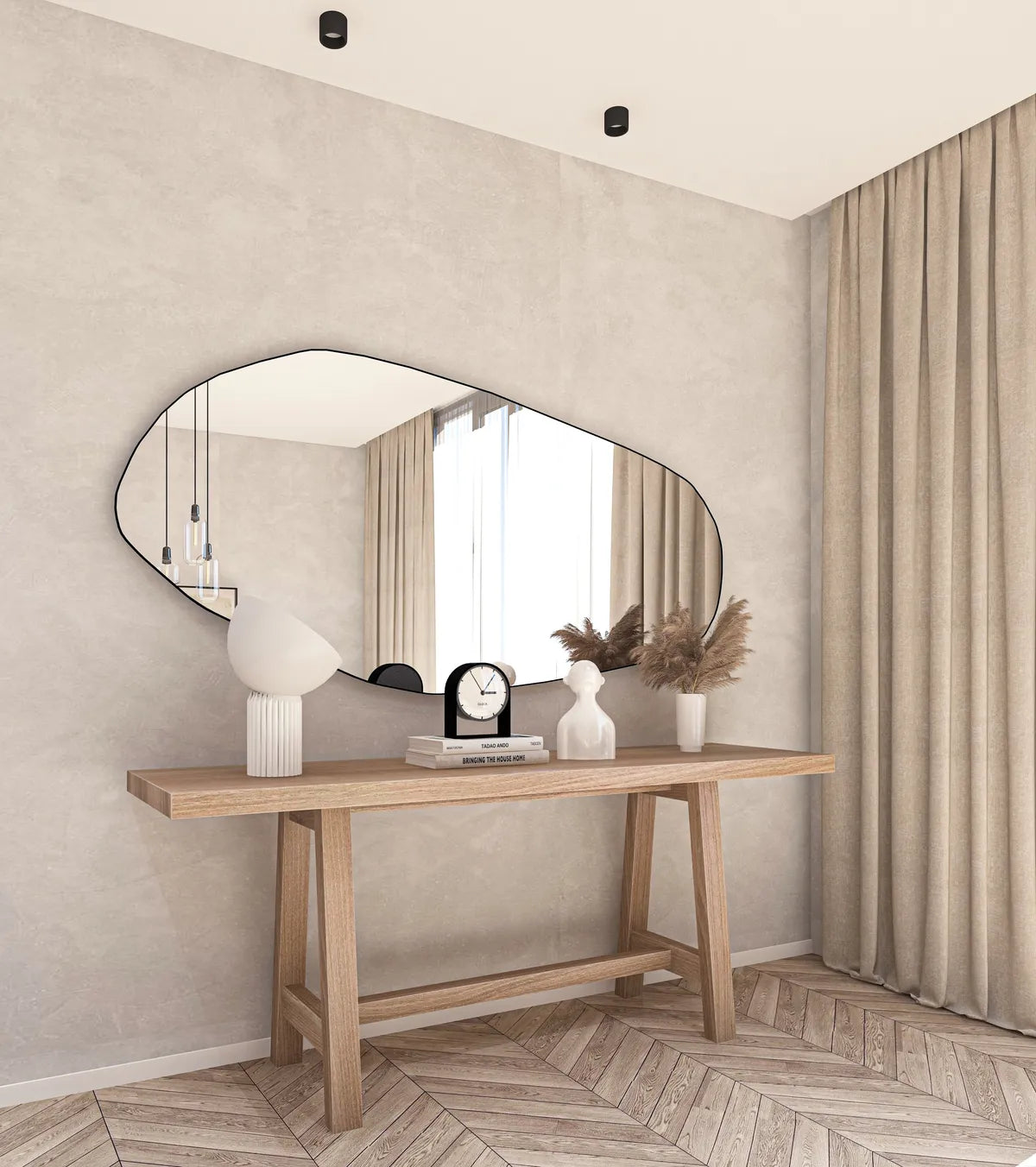 Biga Asymmetrical Mirror Irregular Bathroom Wall Mirror