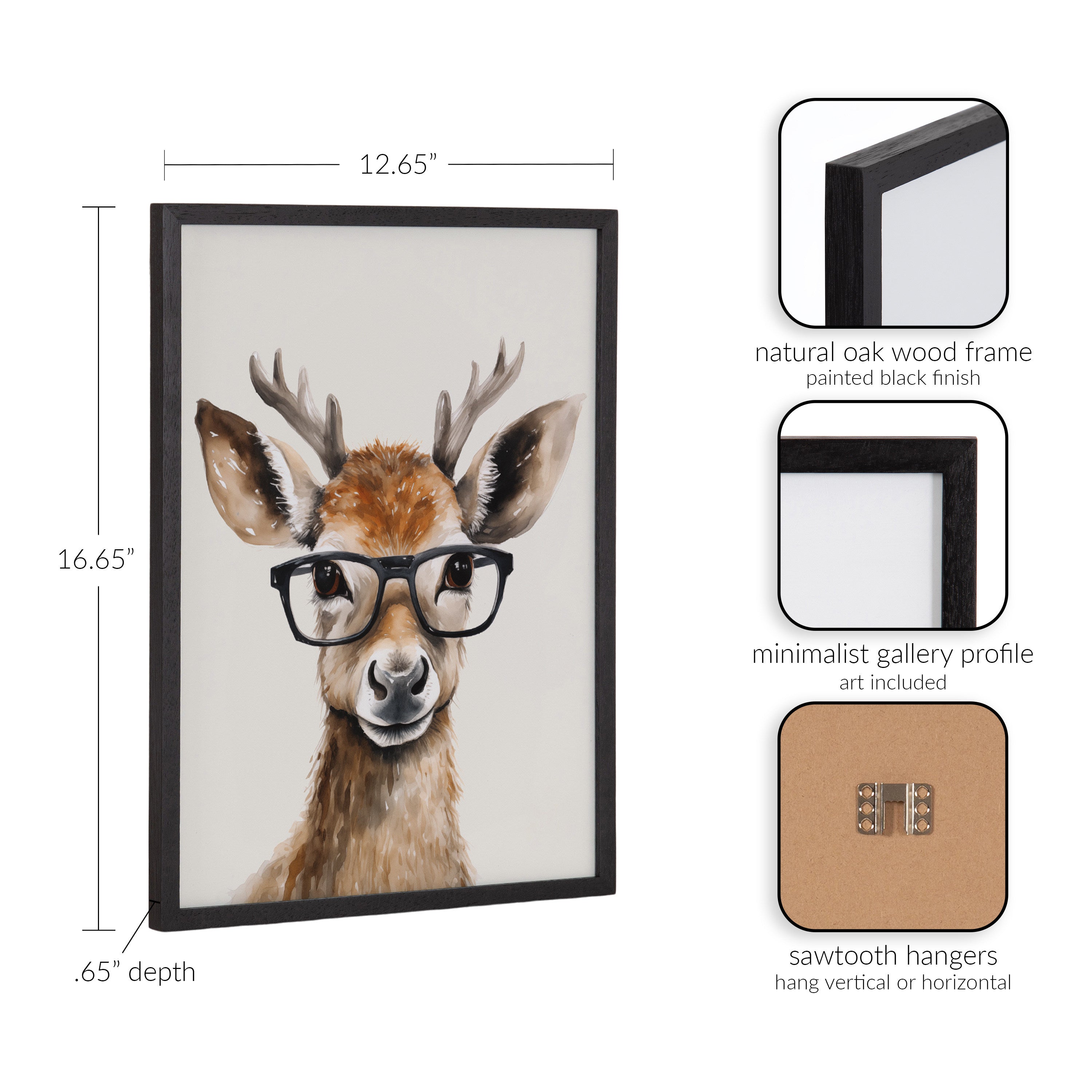 Gallery Cute Deer Wearing Glasses Print by The Creative Bunch Studio