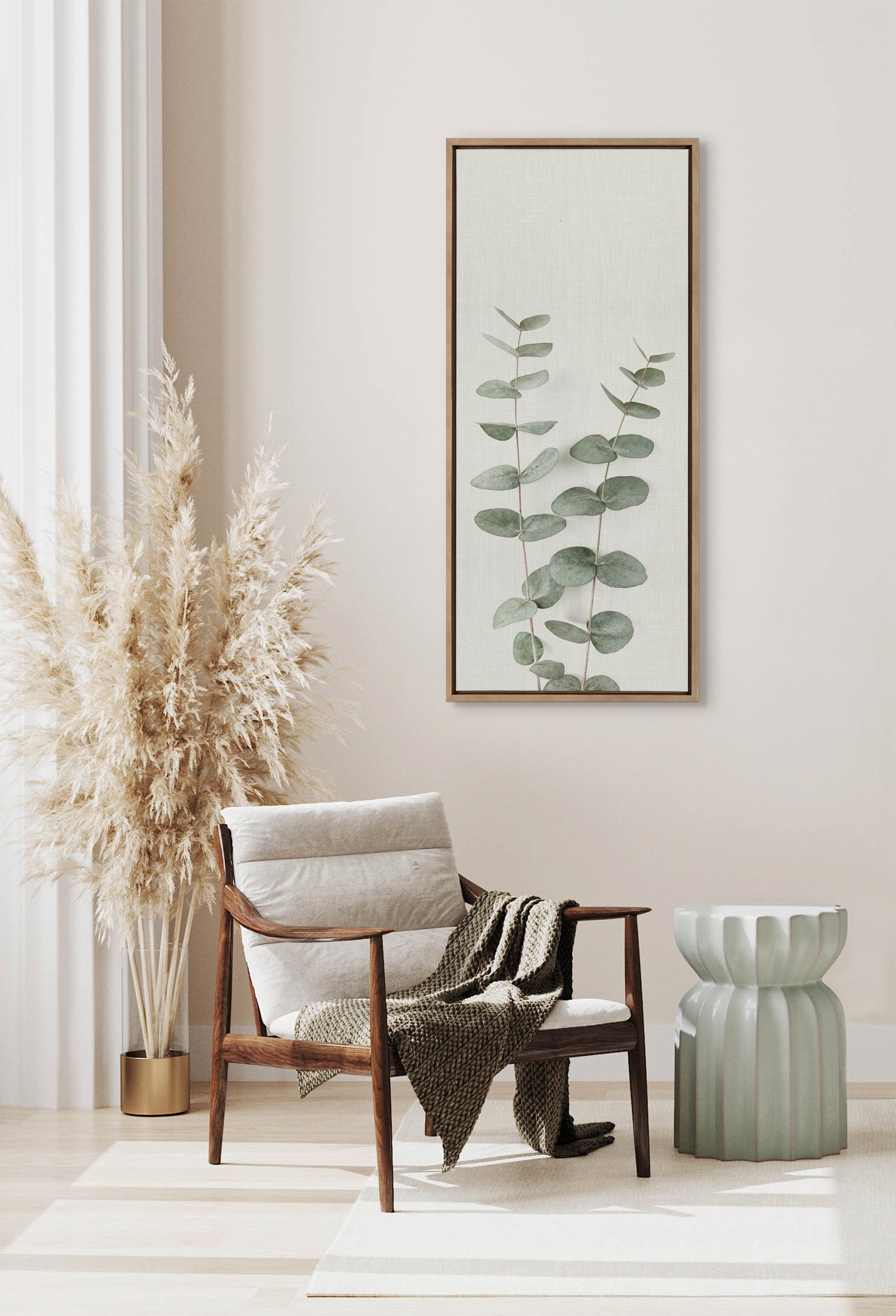 Sylvie Eucalyptus Botanical II Framed Canvas by The Creative Bunch Studio
