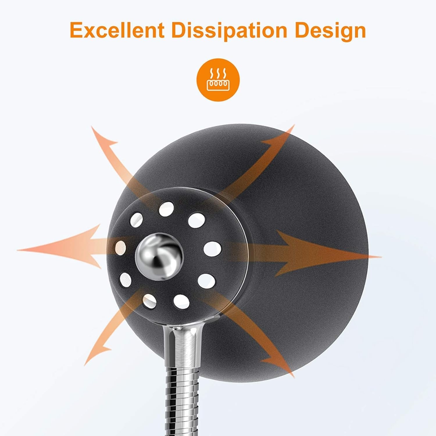 Matte Black Desk Lamp With Flexible Goose Neck Light