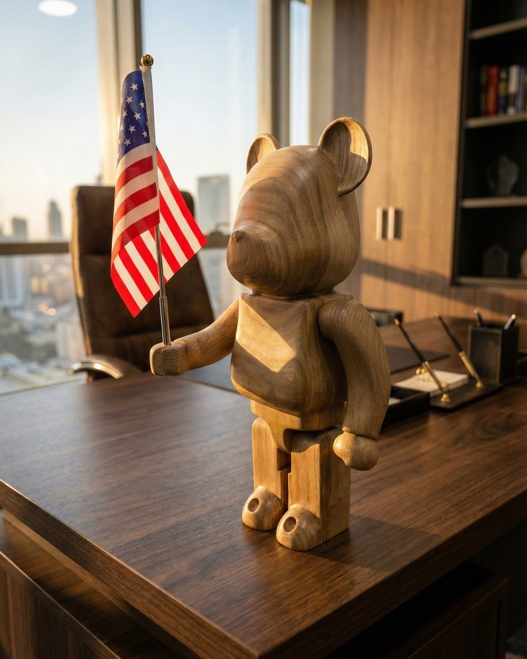 Handcrafted Wooden Bear Sculpture
