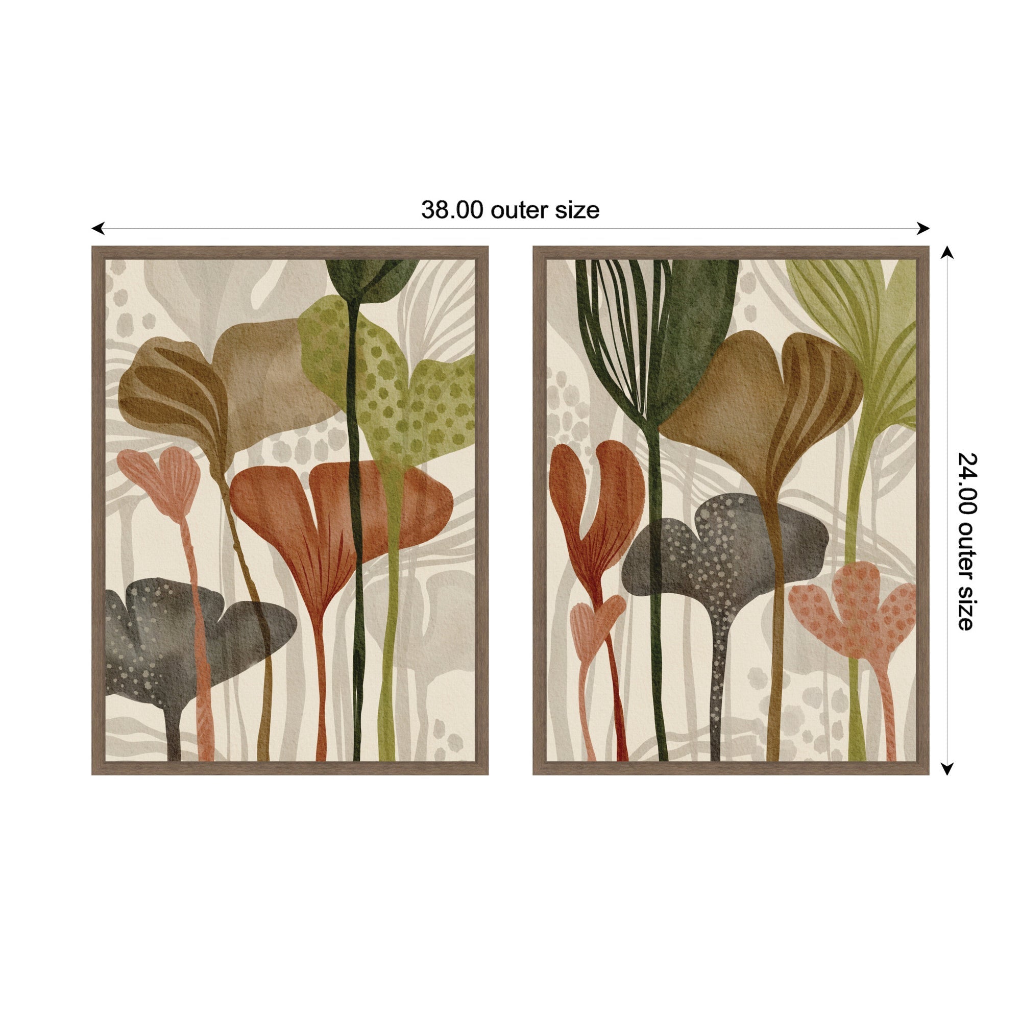 Earthen Botanicals 2 Piece Framed Canvas Wall Art Set by Nikita Jariwala