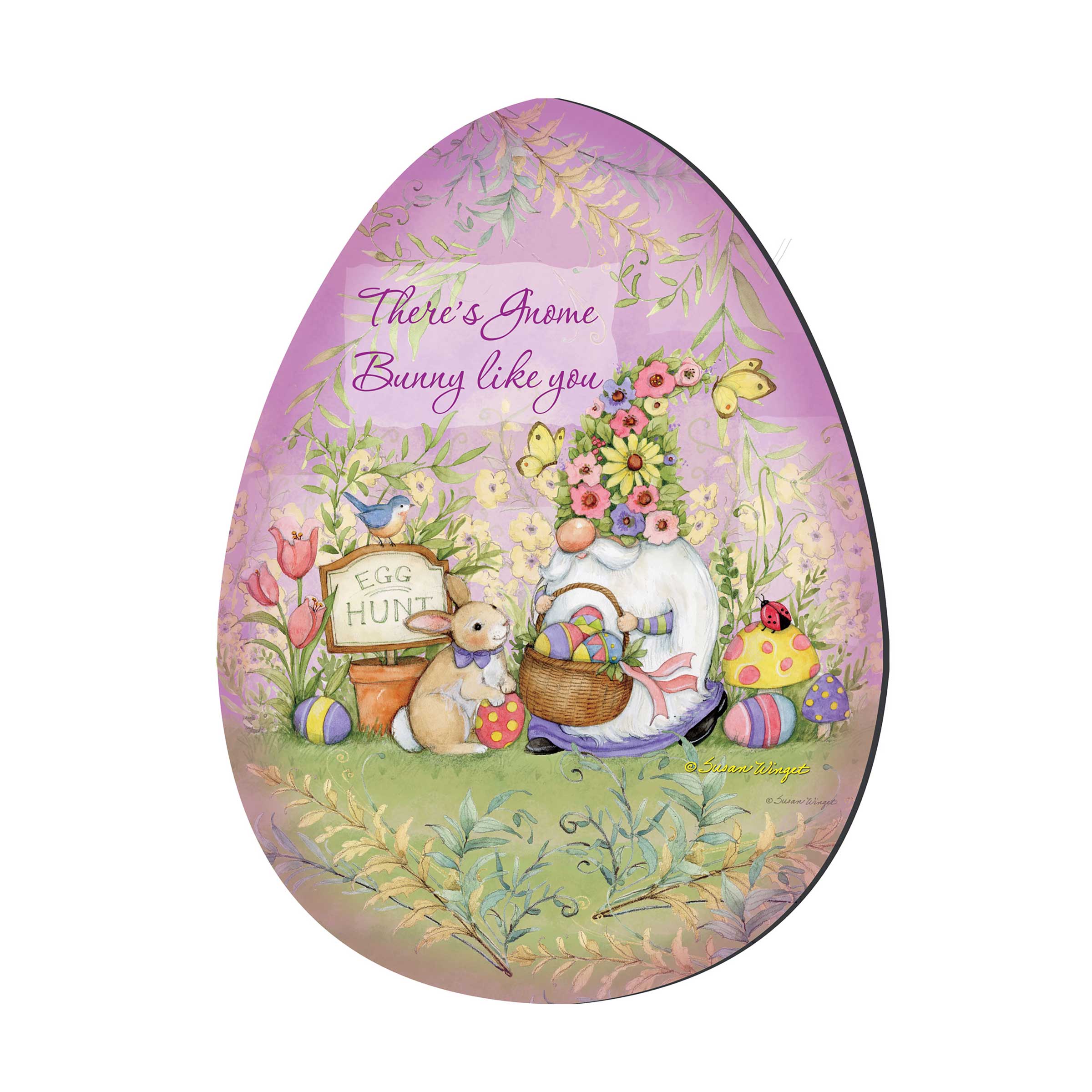 Bunny Garden Gnome Door Decor by Susan Winget | Easter Spring Decor - 8471121H-SW-4