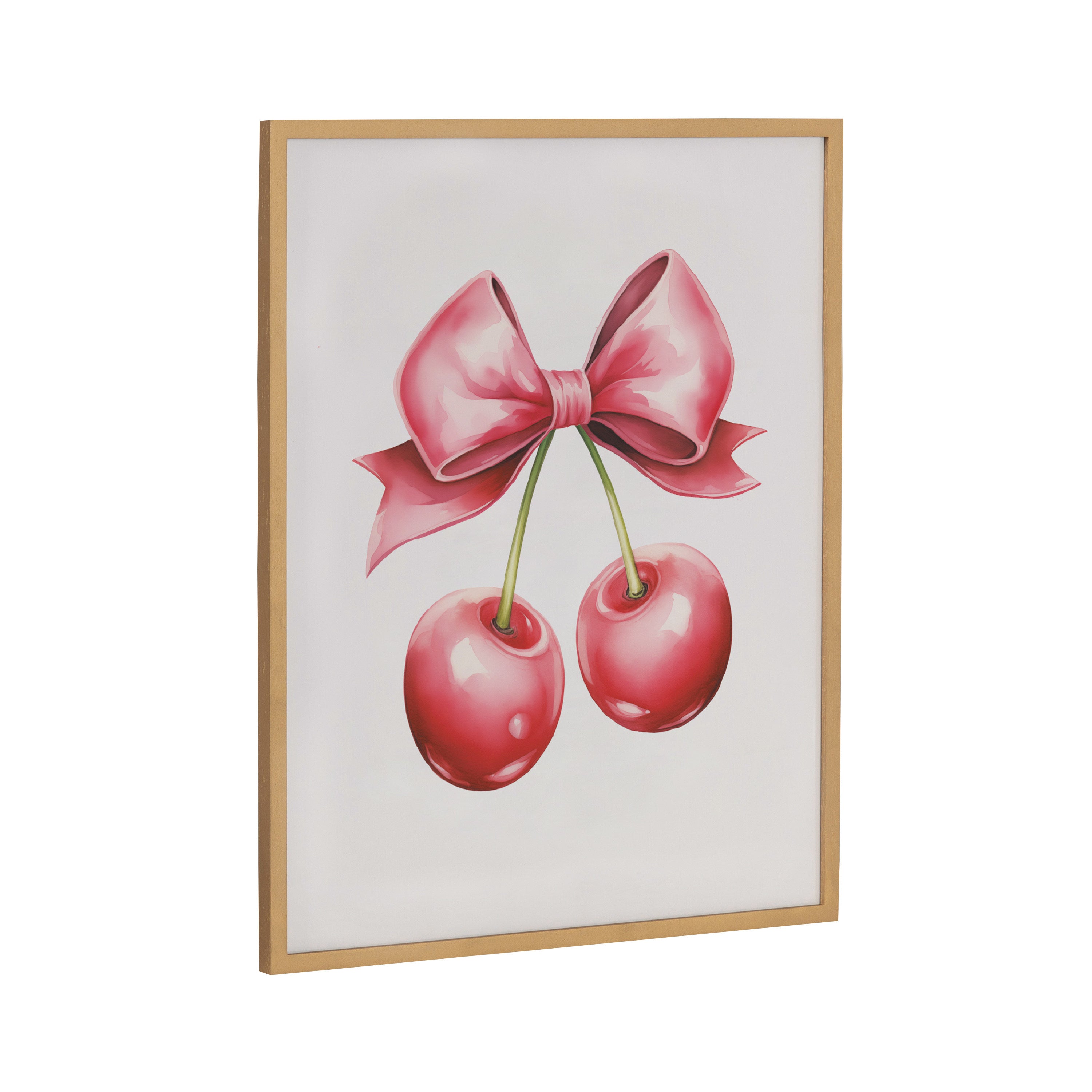 Gallery Coquette Preppy Retro Girly Red Pink Bow Cherries Print by The Creative Bunch Studio